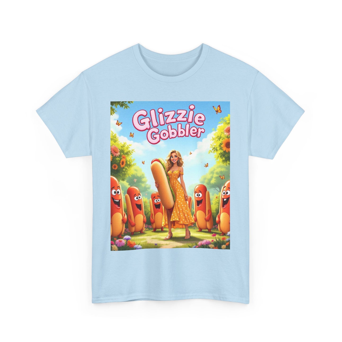 Glizzie Gobbler Unisex Cotton Tee, Fun Foodie Shirt, Summer Vibes Tee, Quirky