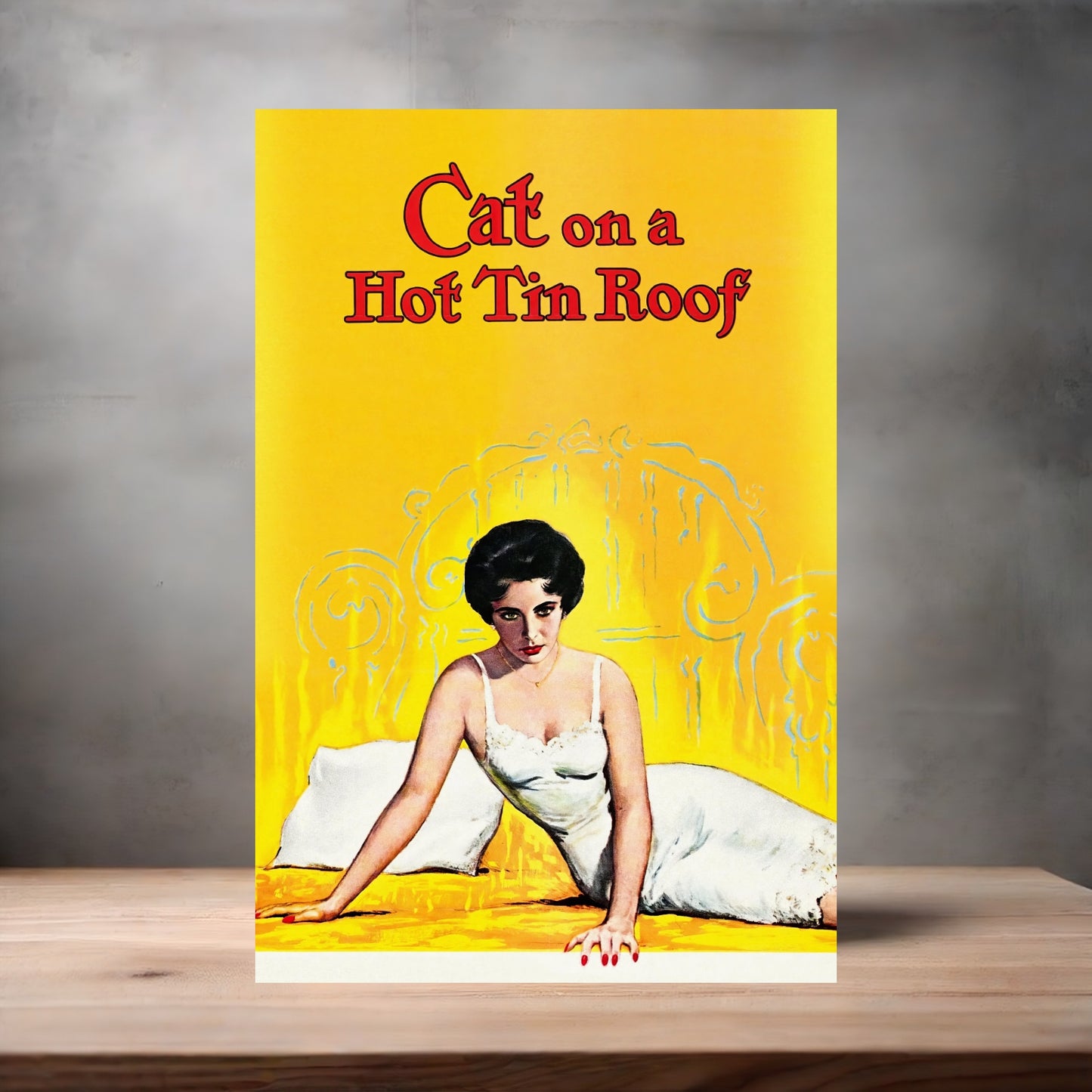Cat on a Hot Tin Roof movie poster on aluminum print. Multiple sizes available.