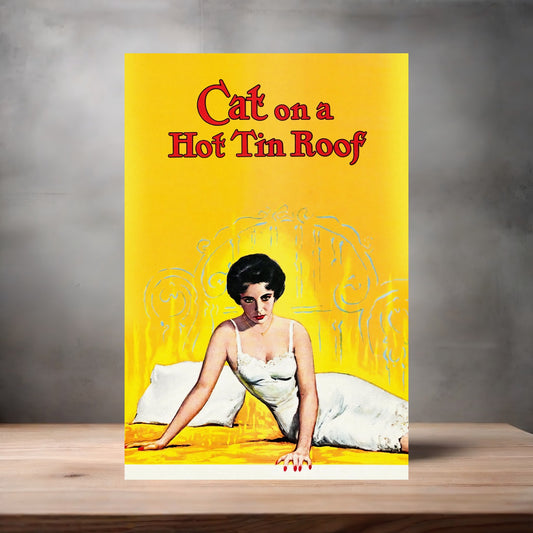 Cat on a Hot Tin Roof movie poster on aluminum print. Multiple sizes available.