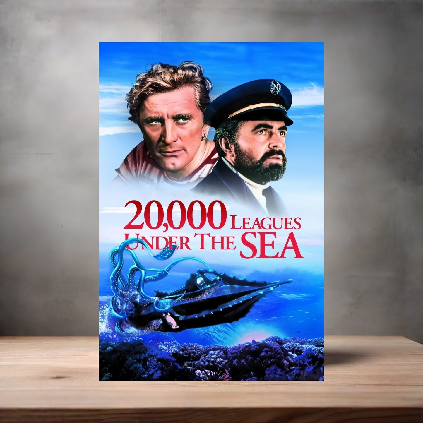 20,000 Leagues under the Sea movie poster on aluminum print. Multiple sizes available.