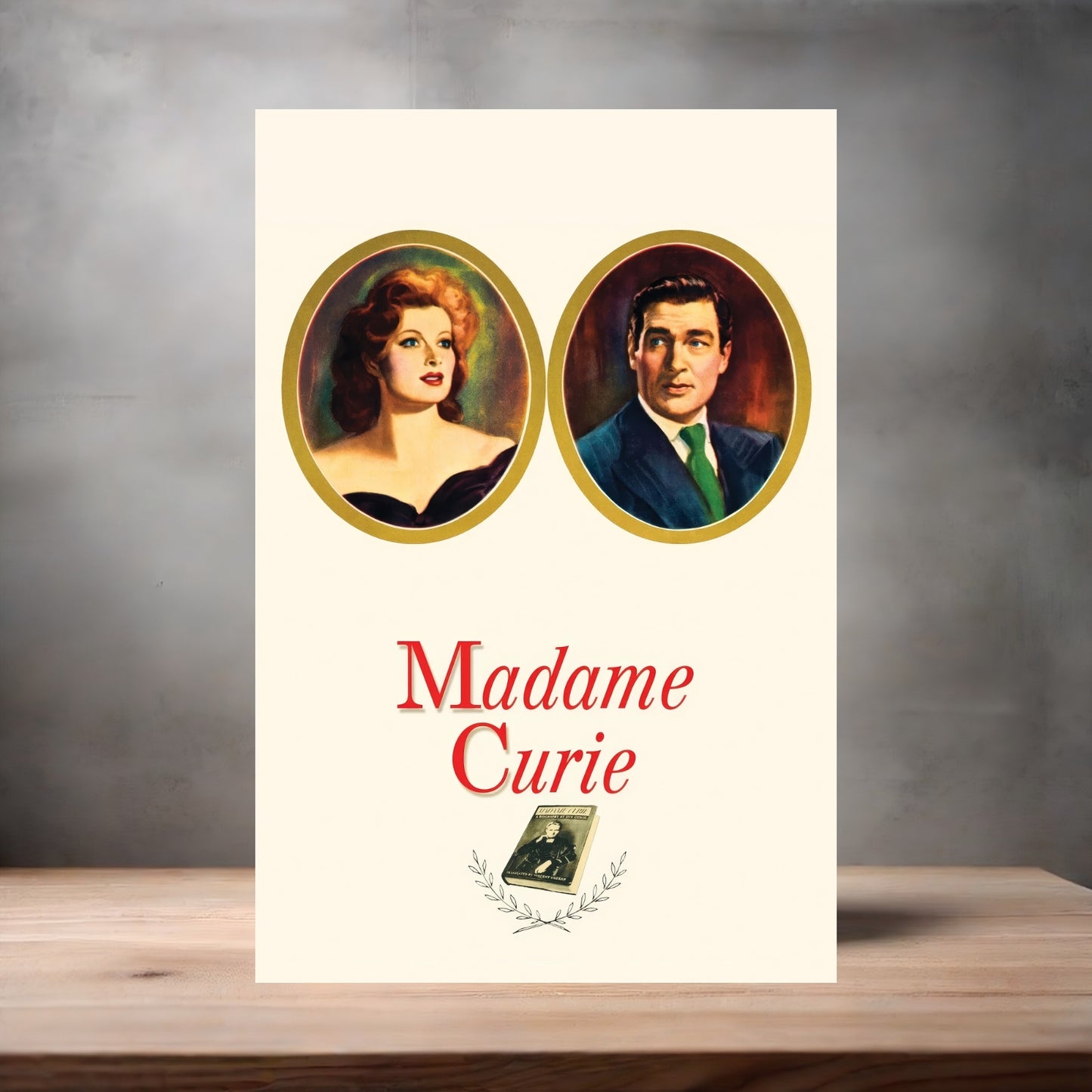 Madame Curie movie poster on aluminum print. Multiple sizes available.