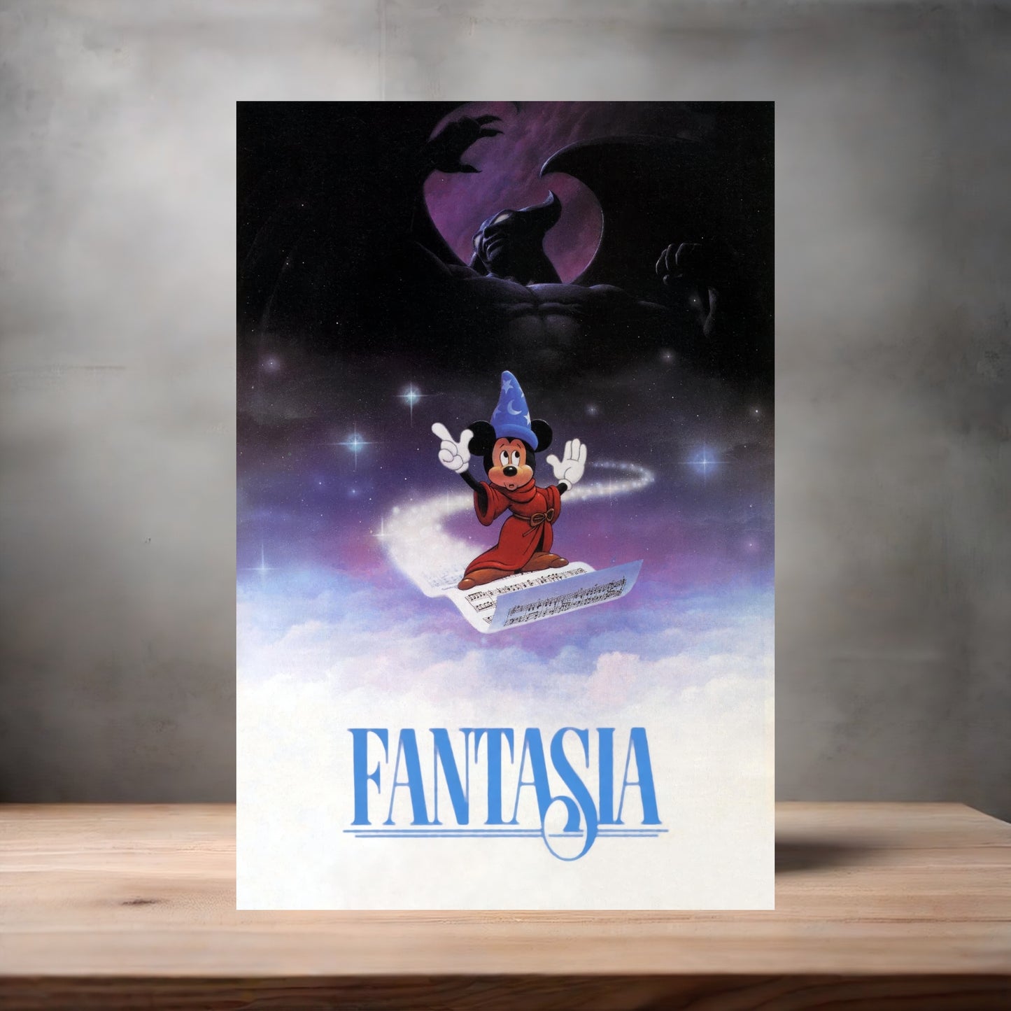 Fantasia movie poster on aluminum print. Multiple sizes available.