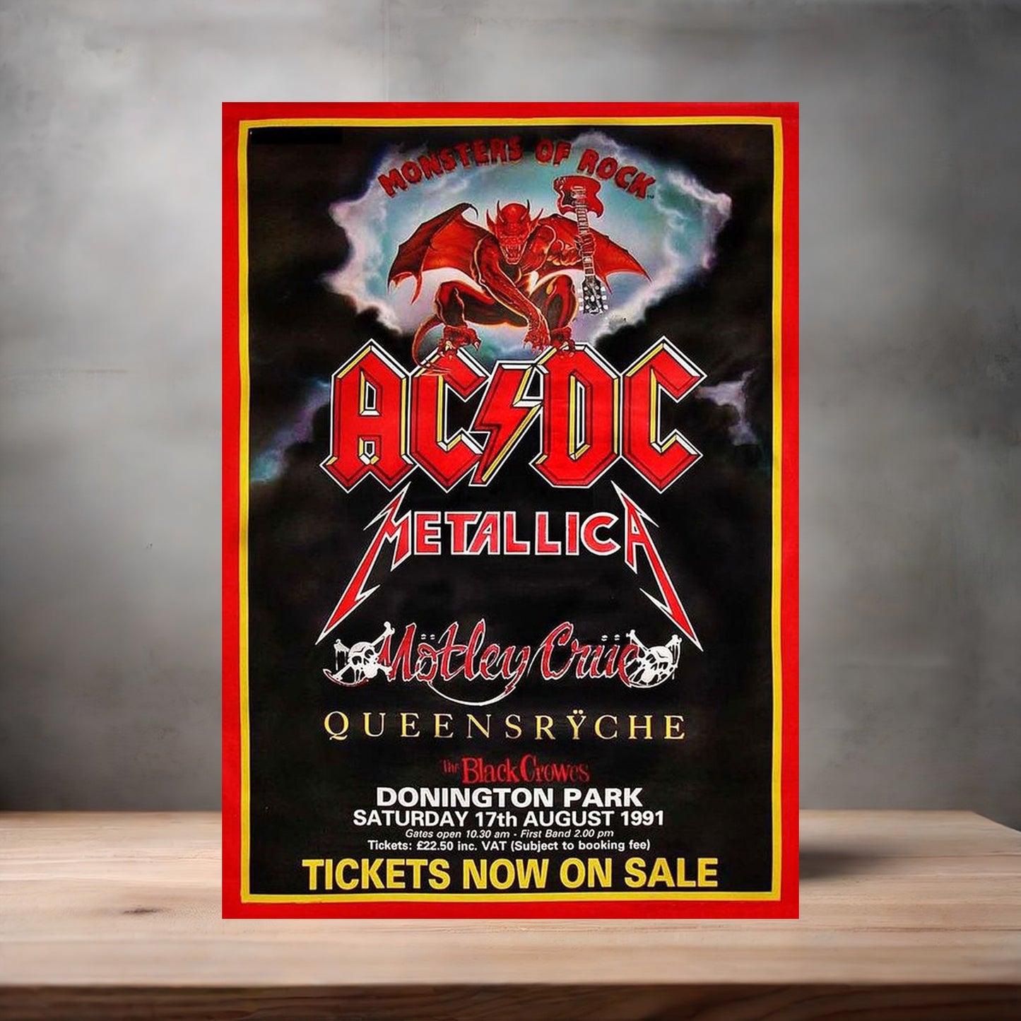 AC/DC, Metallica, Motley Crue and more concert poster on aluminum print. Multiple sizes available