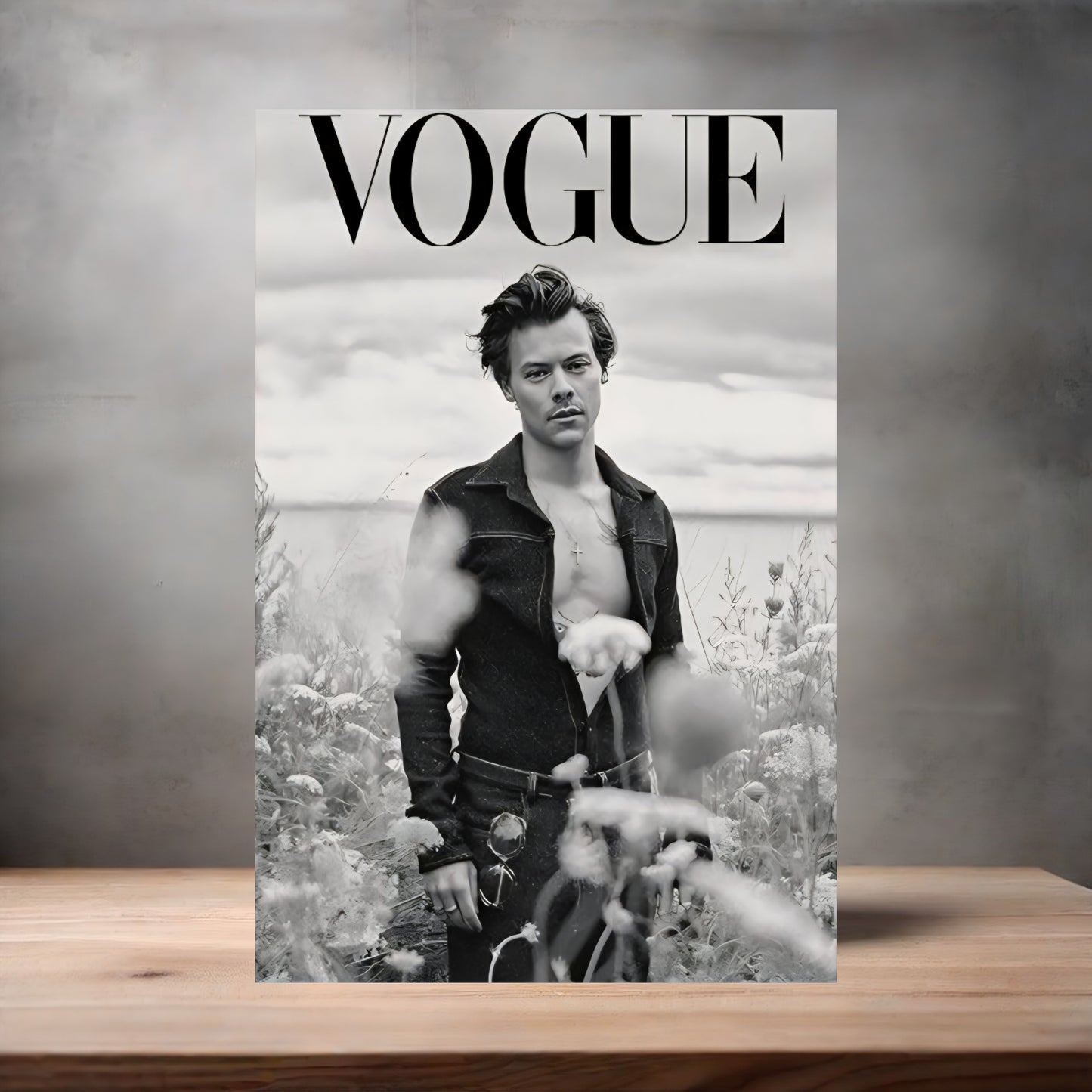 Harry Styles Vogue magazine poster on aluminum print. Multiple sizes available
