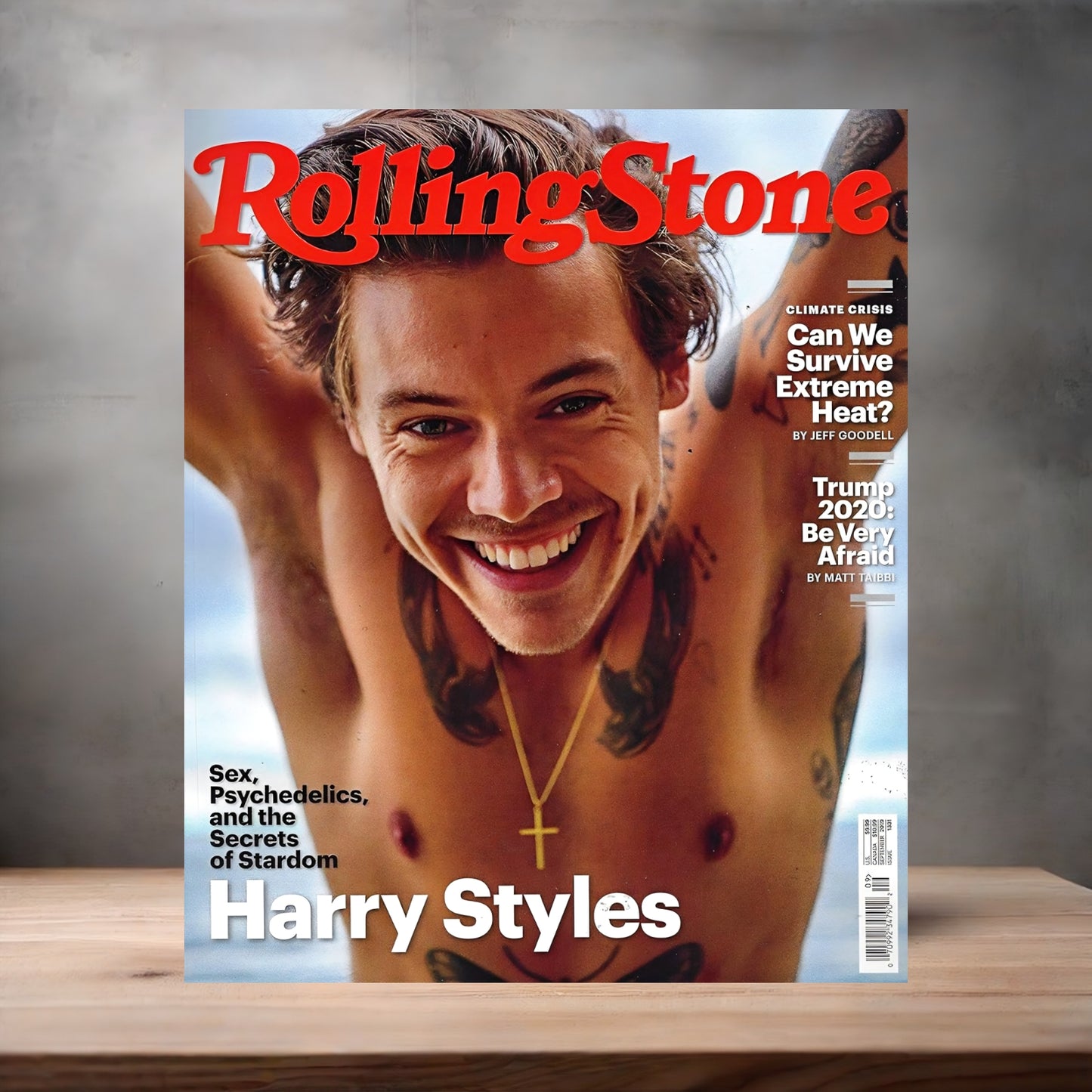 Harry Styles Rolling Stone magazine poster on aluminum print. Multiple sizes available