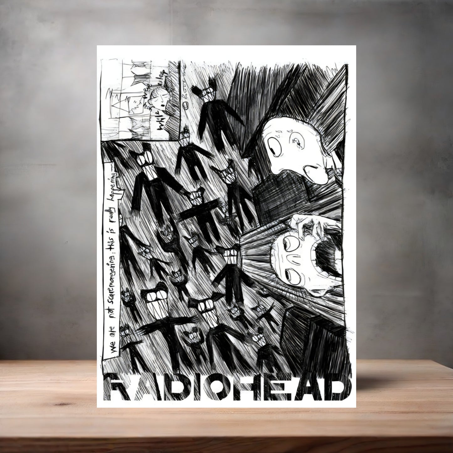 Radiohead poster on aluminum print. Multiple sizes available
