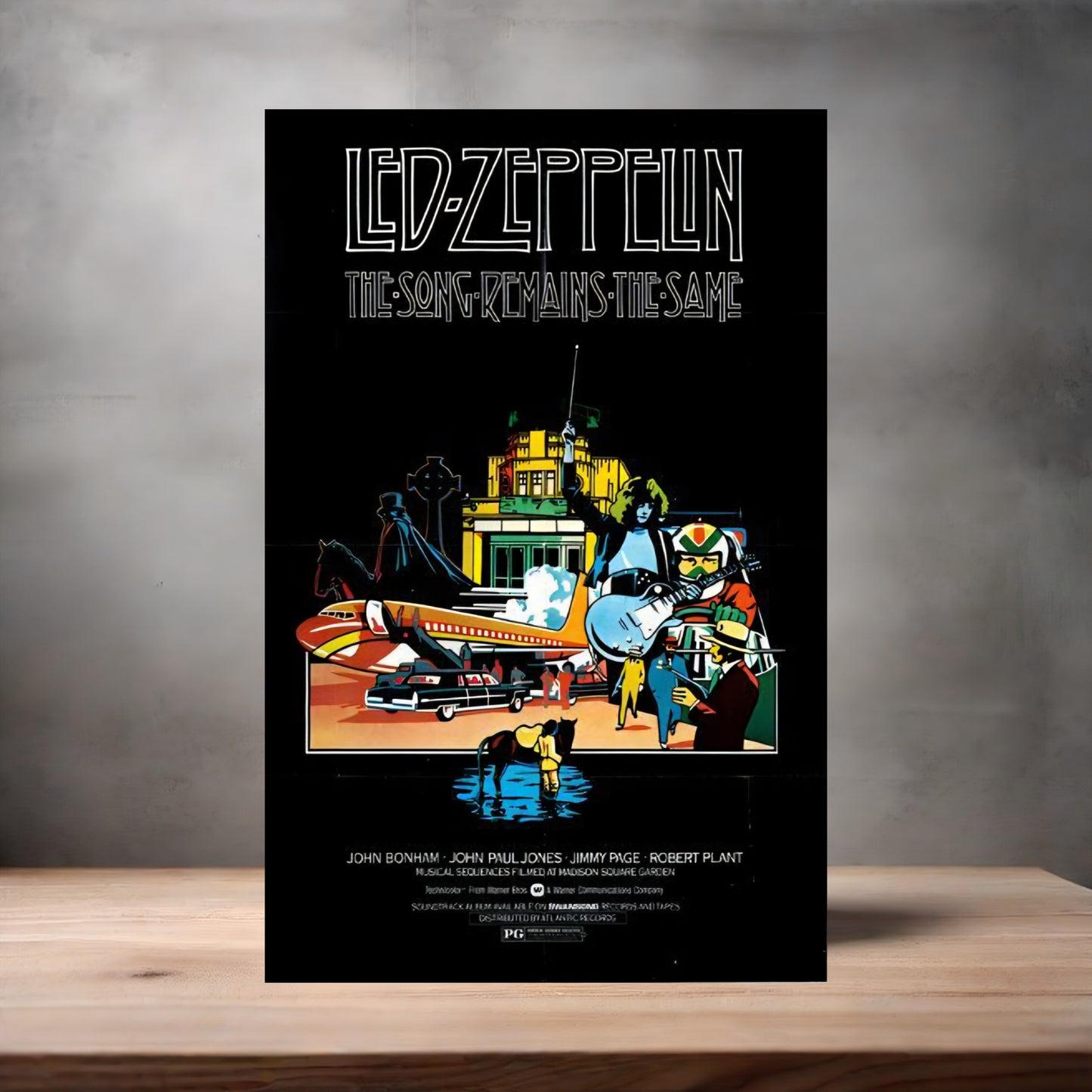 Led Zeppelin the Song Remains the Same poster on aluminum print. Multiple sizes available
