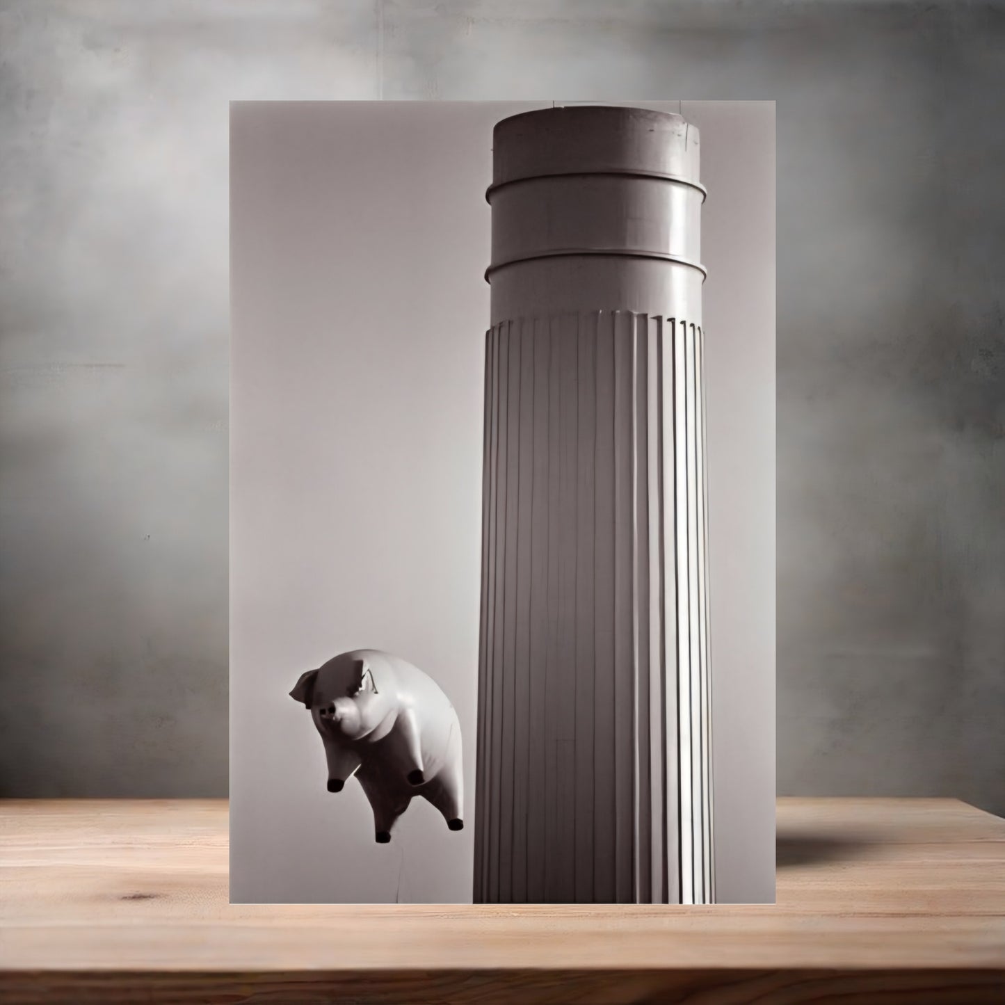 Pink Floyd Flying Pig poster on aluminum print. Multiple sizes available