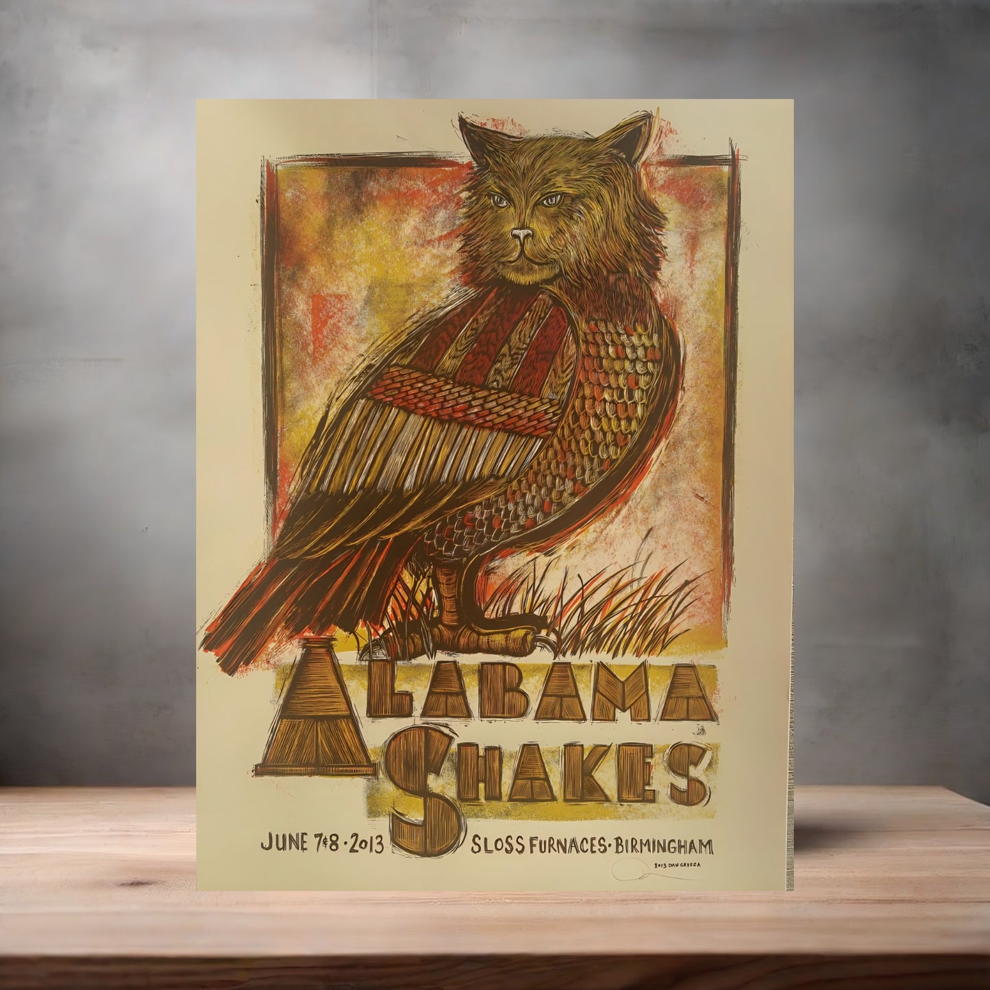 Alabama Shakes concert poster on aluminum print. Multiple sizes available