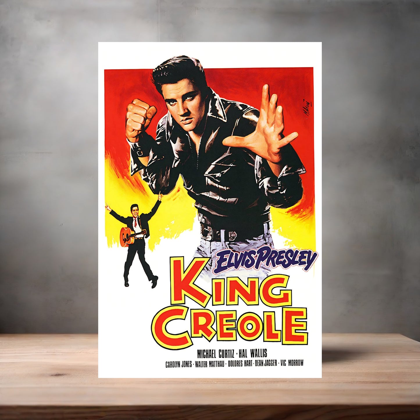 Elvis Presley King Creole poster on aluminum print. Multiple sizes available