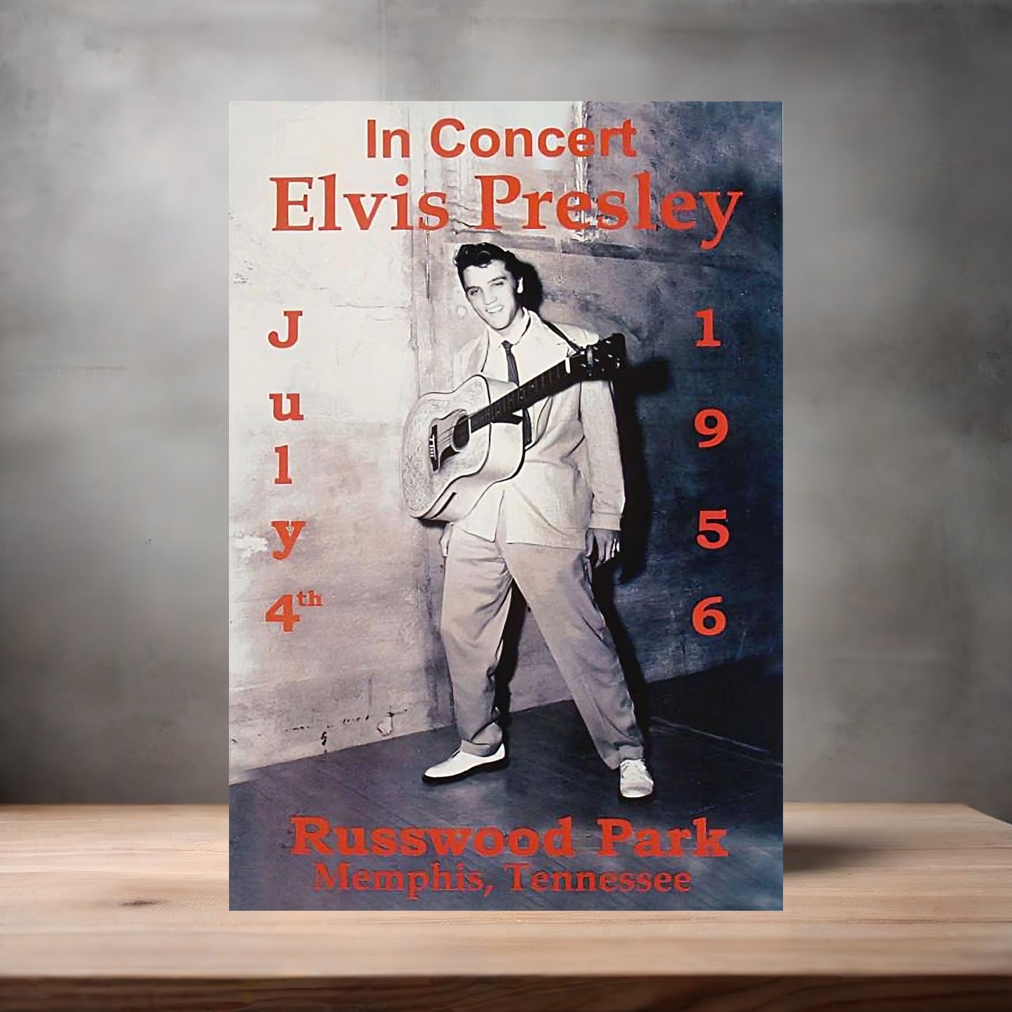 Elvis Presley 1956 concert poster on aluminum print. Multiple sizes available