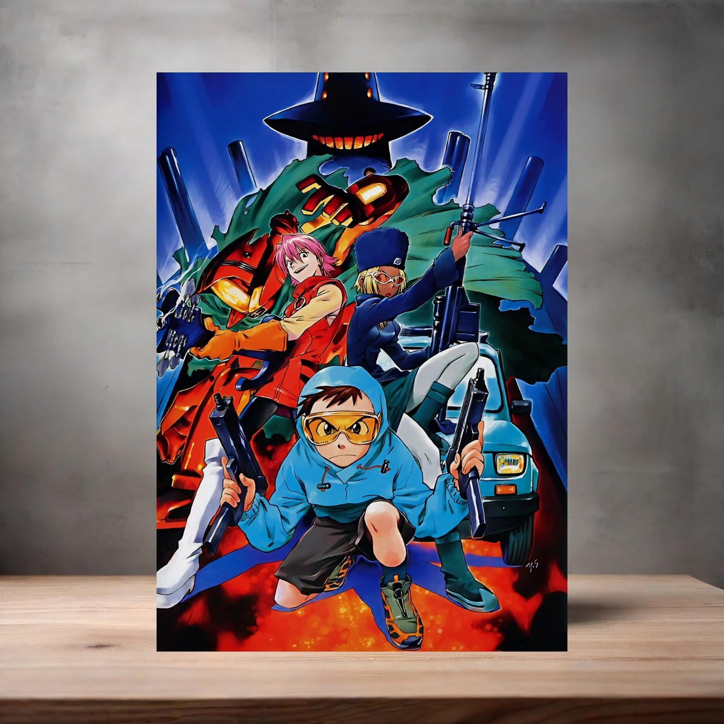 FLCL Anime poster on aluminum print. Multiple styles and sizes available