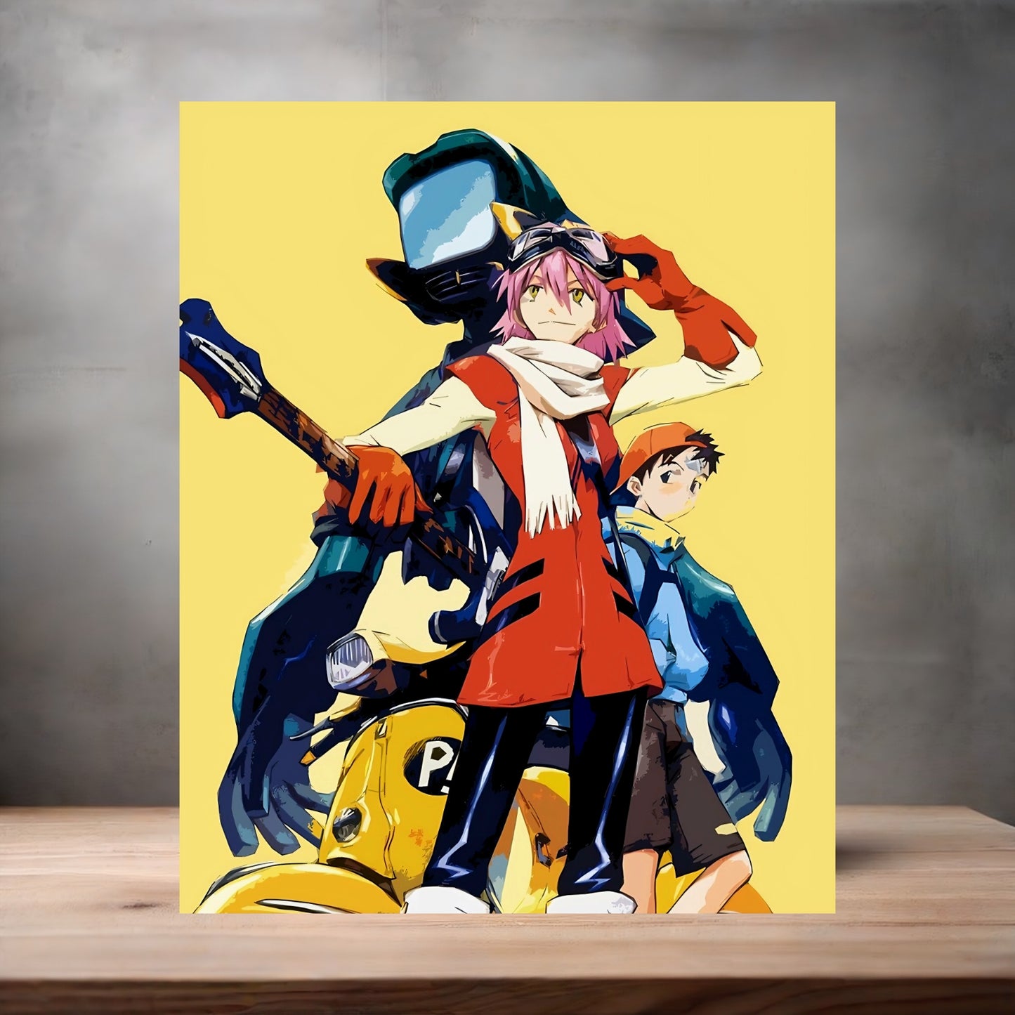 FLCL Anime poster on aluminum print. Multiple styles and sizes available