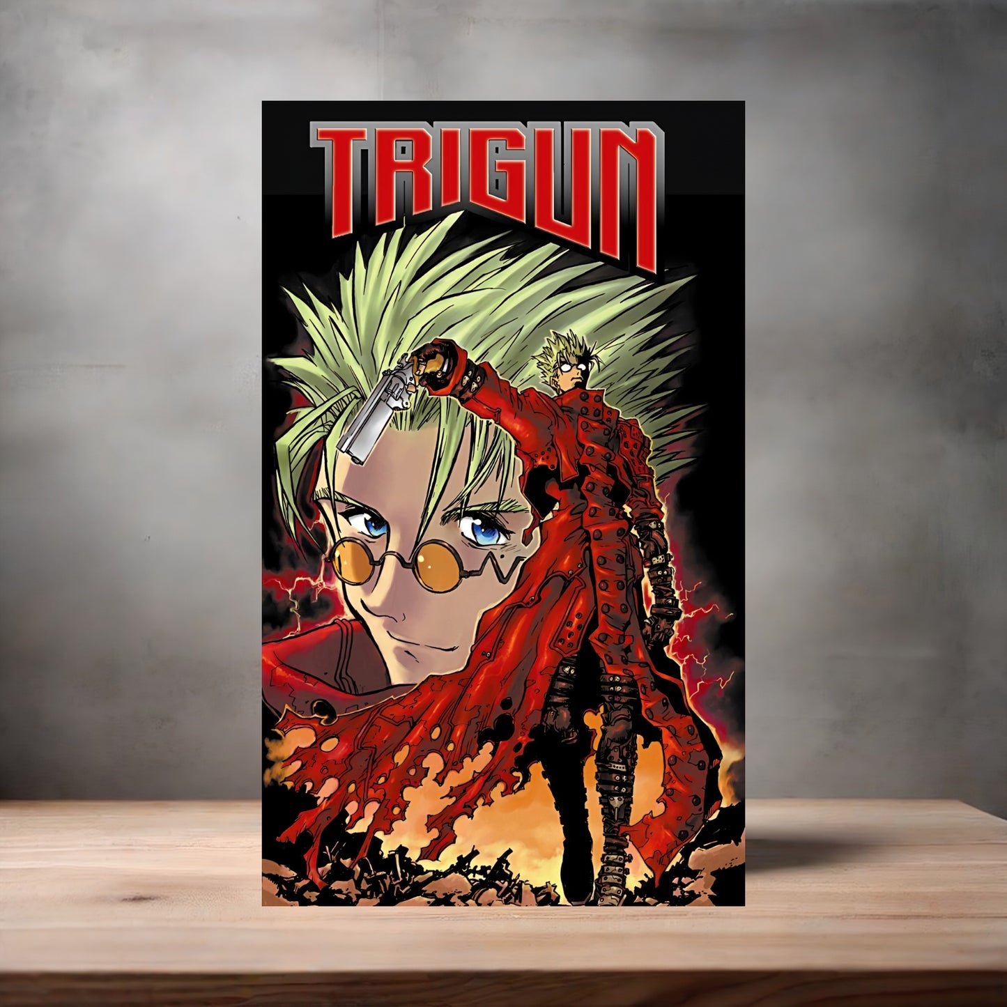 Trigun Anime poster on aluminum print. Multiple styles and sizes available