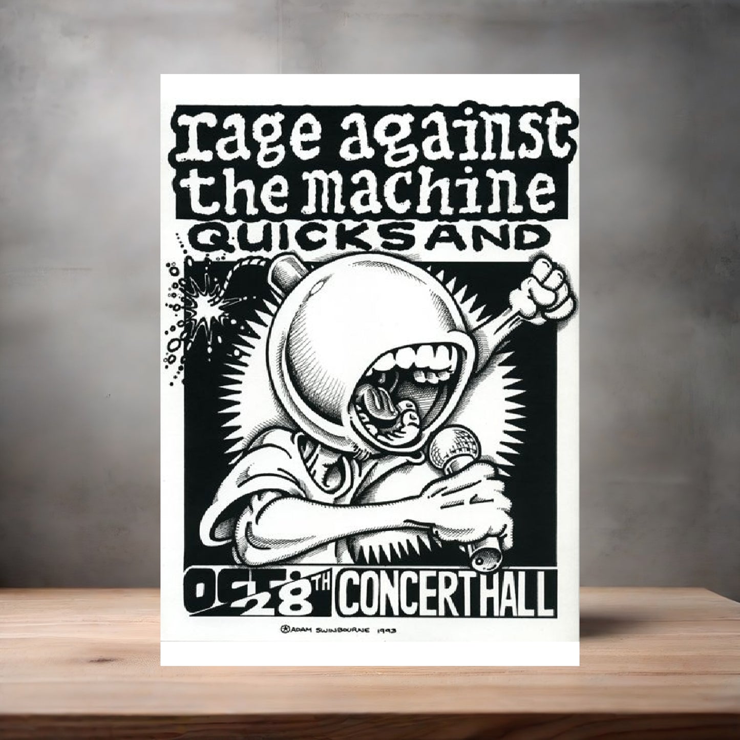 Rage against the Machine concert poster on aluminum print. Multiple sizes available