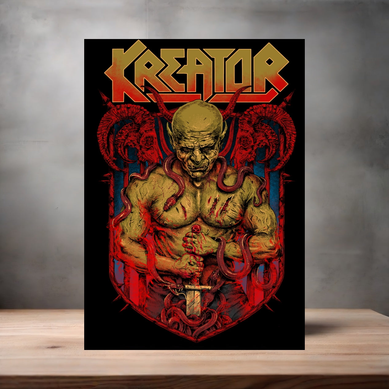 Kreator poster on aluminum print. Multiple sizes available