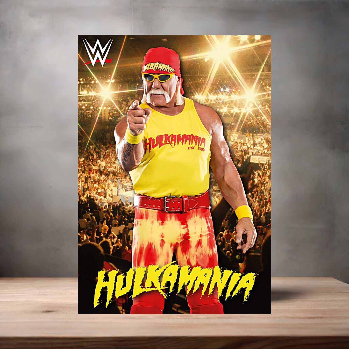 Hulk Hogan Hulkamania poster on aluminum print. Multiple sizes available