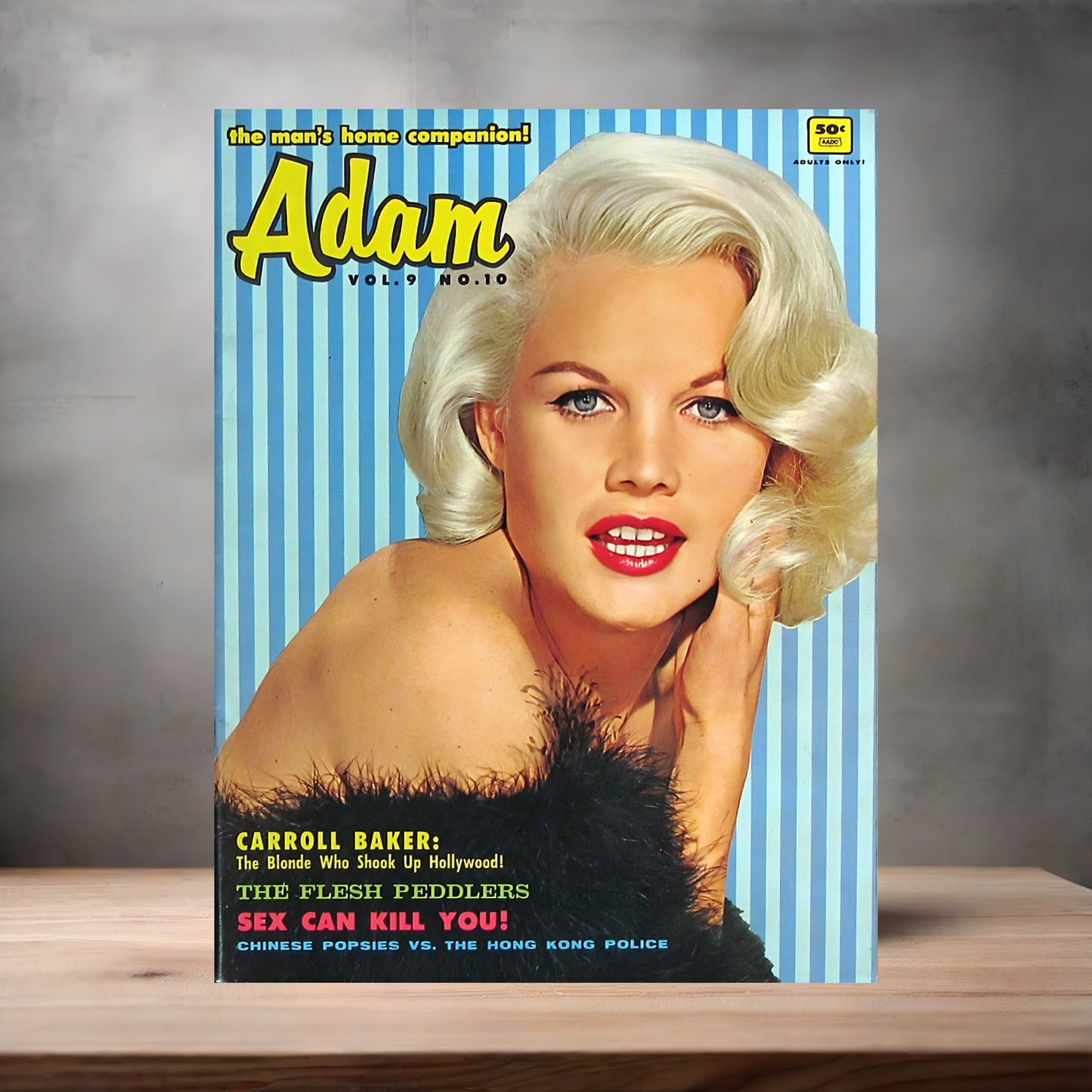 Adam adult magazine poster v3 on aluminum print. Multiple sizes available