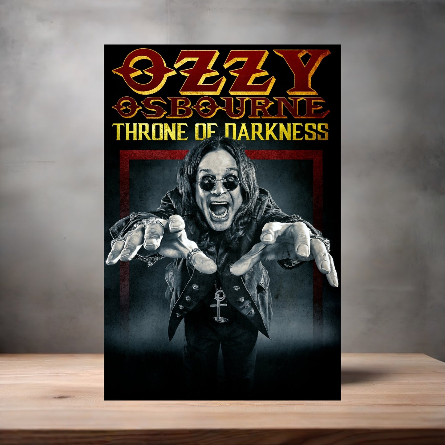 Ozzy Osbourne Throne of Darkness poster on aluminum print. Multiple sizes available