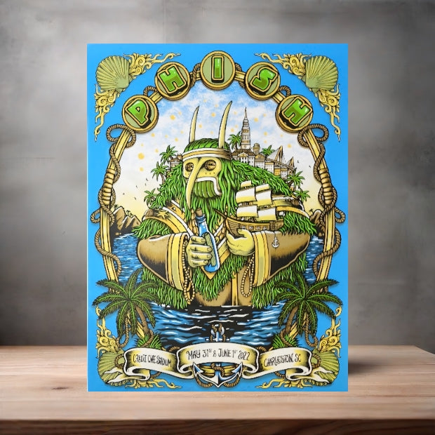 Phish South Carolina concert poster on aluminum print. Multiple sizes available