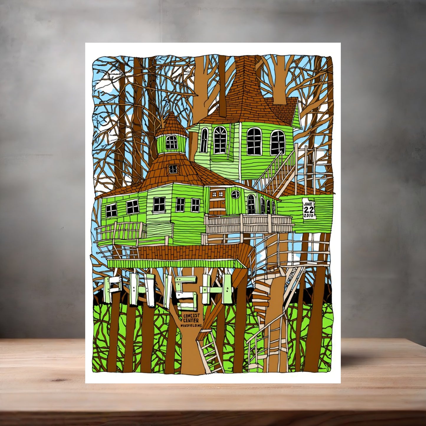 Phish Maine concert poster on aluminum print. Multiple sizes available