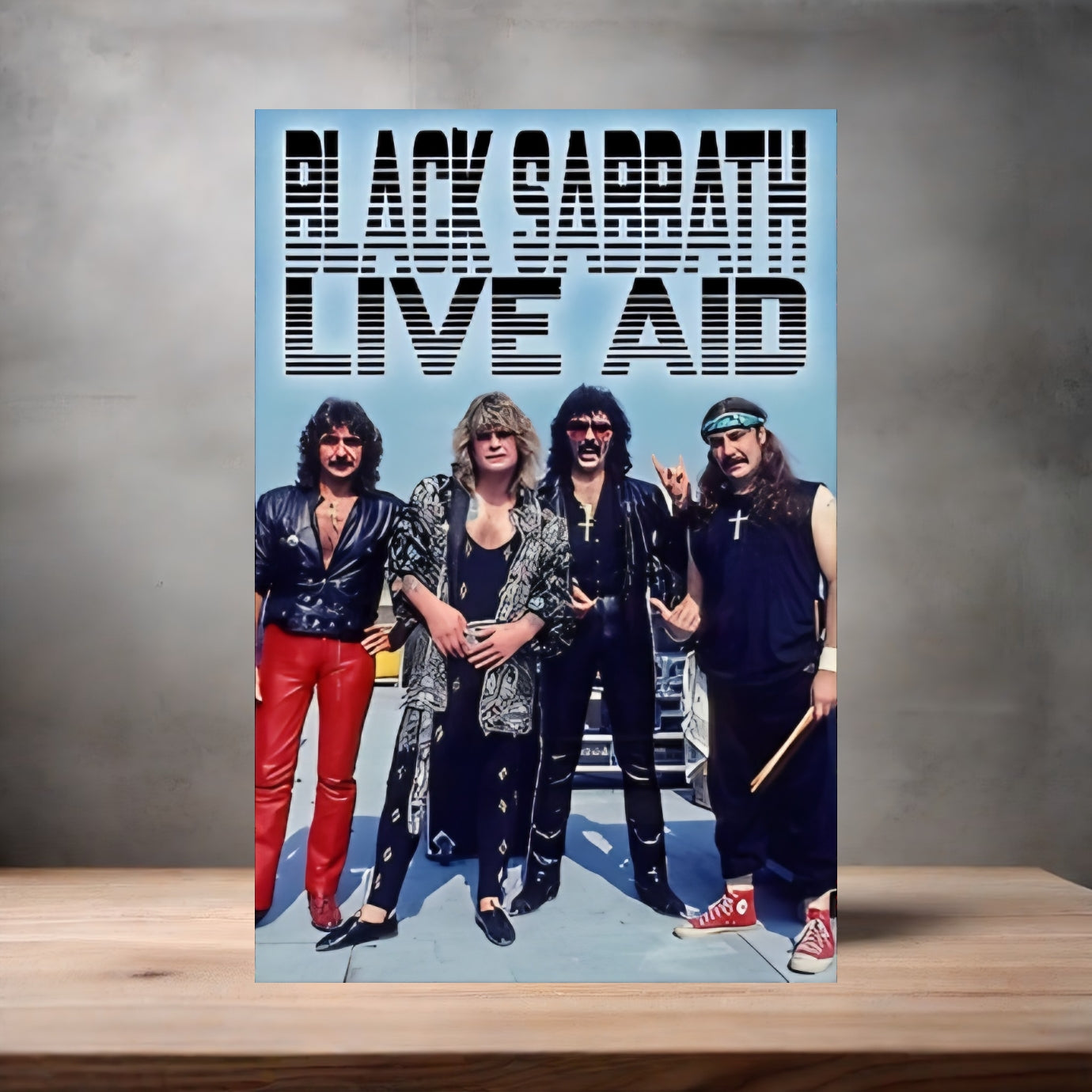 Black Sabbath Live Aid poster on aluminum print. Multiple sizes available