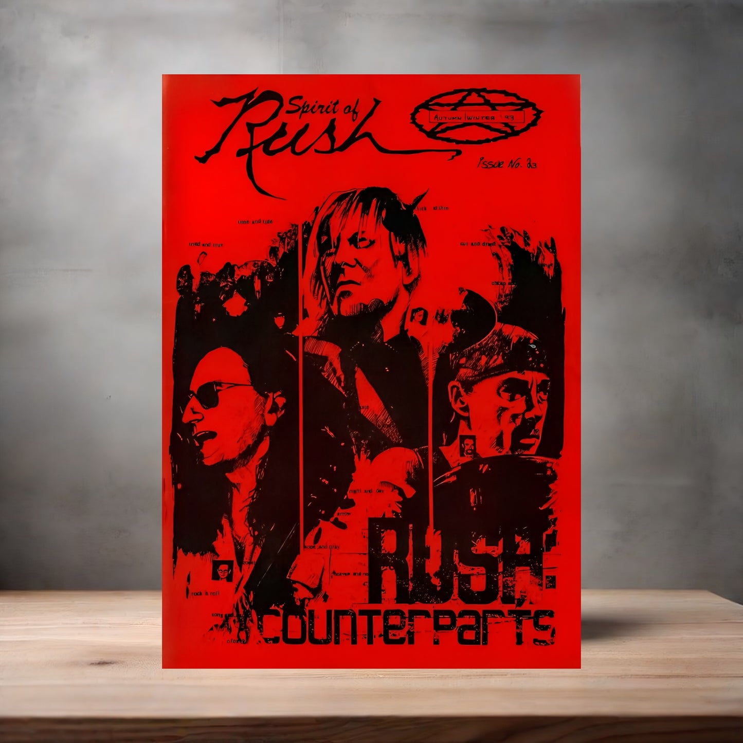 Rush Counterparts poster on aluminum print. Multiple sizes available