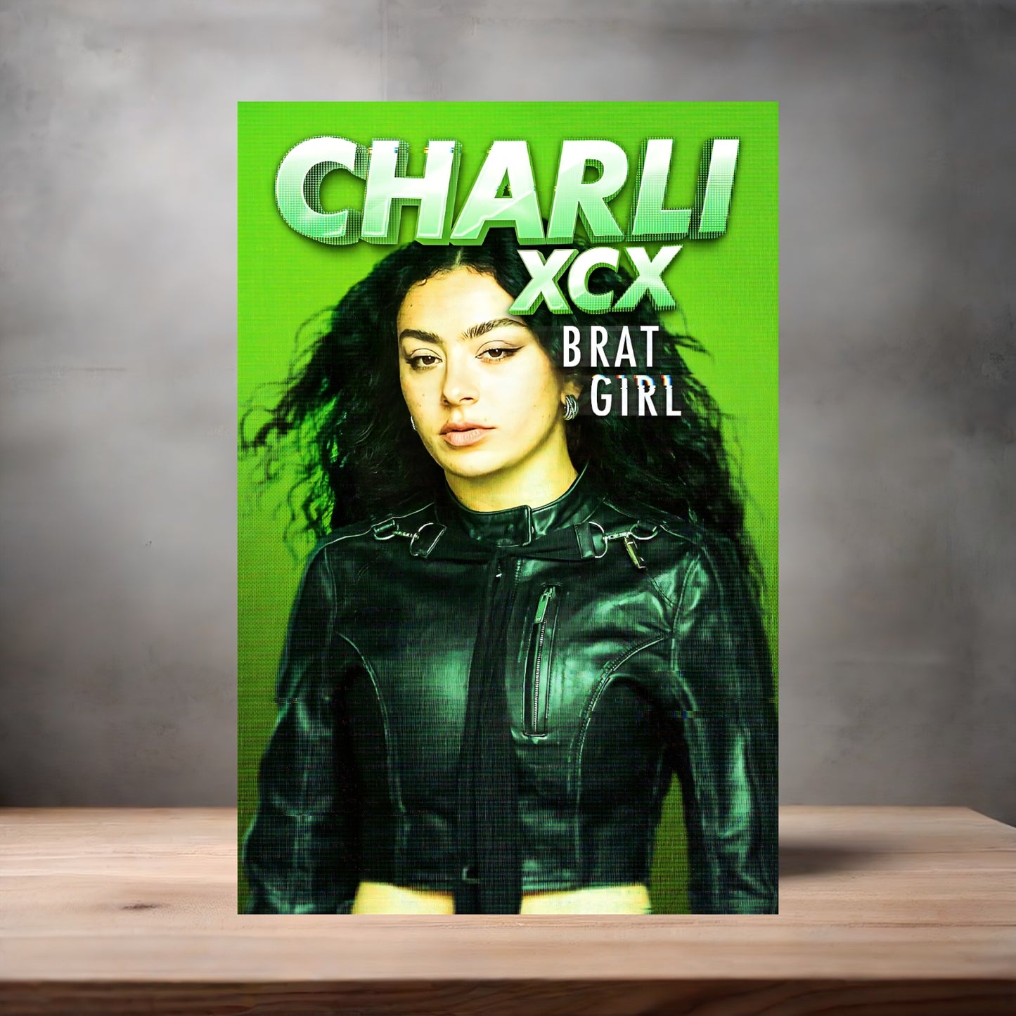 Charli XCX Brat Girl poster on aluminum print. Multiple sizes available