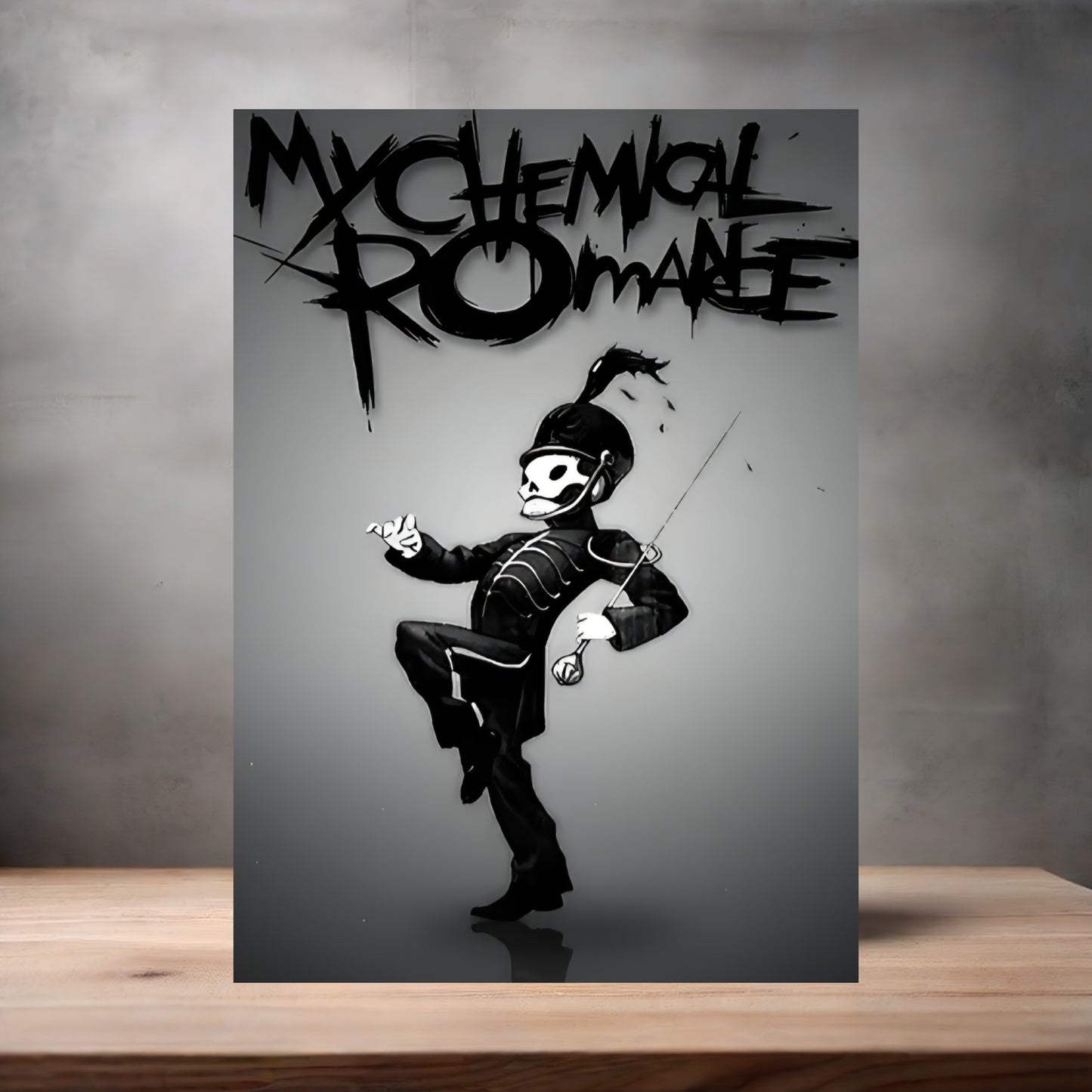 My Chemical Romance The Black Parade Gray poster on aluminum print. Multiple sizes available