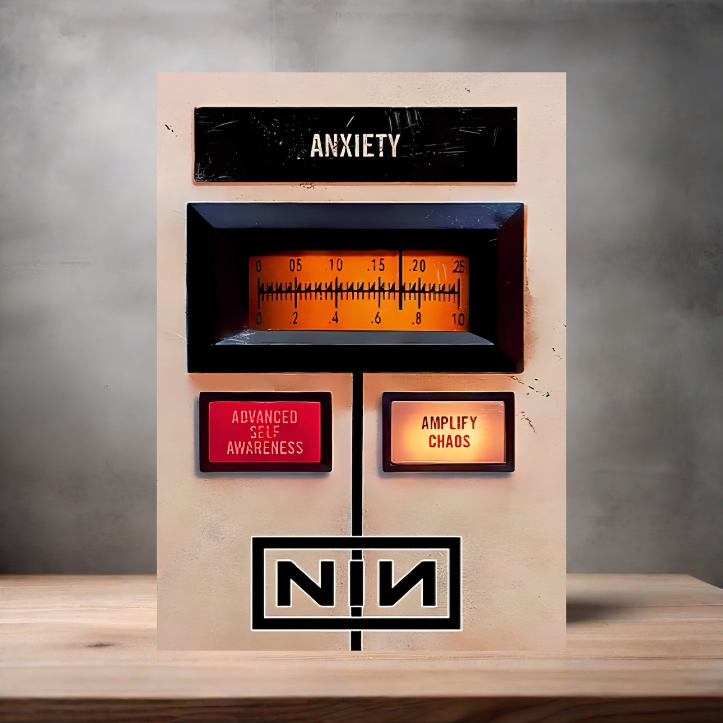 Nine Inch Nails Anxiety poster on aluminum print. Multiple sizes available