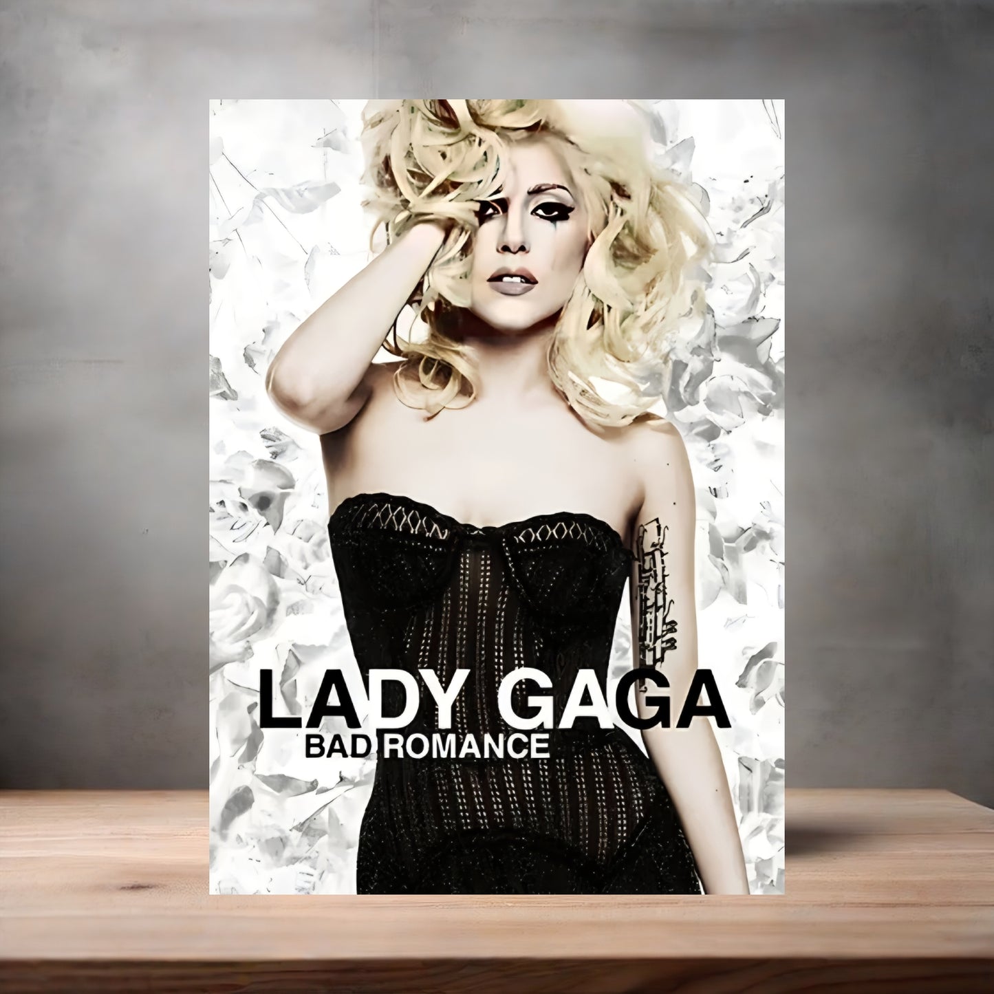 Lady Gaga Bad Romance poster on aluminum print. Multiple sizes available