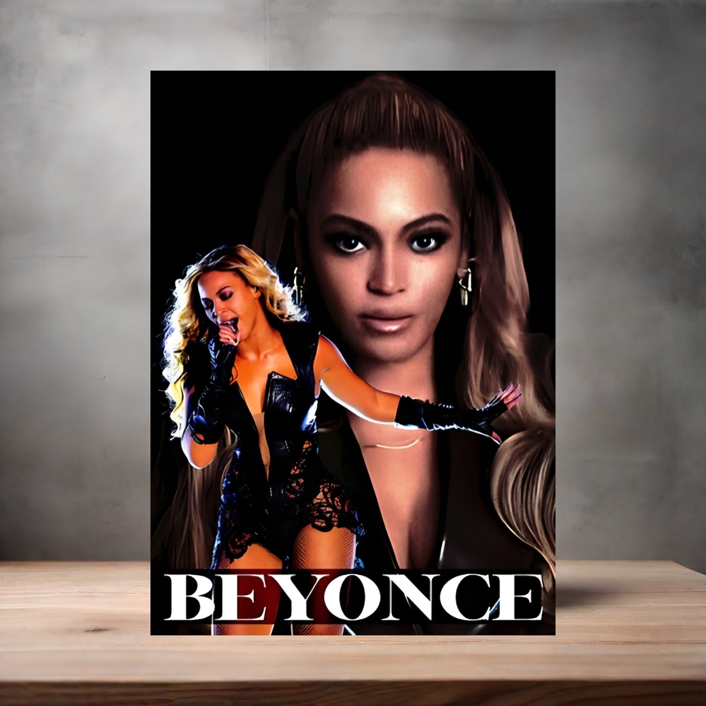 Beyonce on stage poster on aluminum print. Multiple sizes available