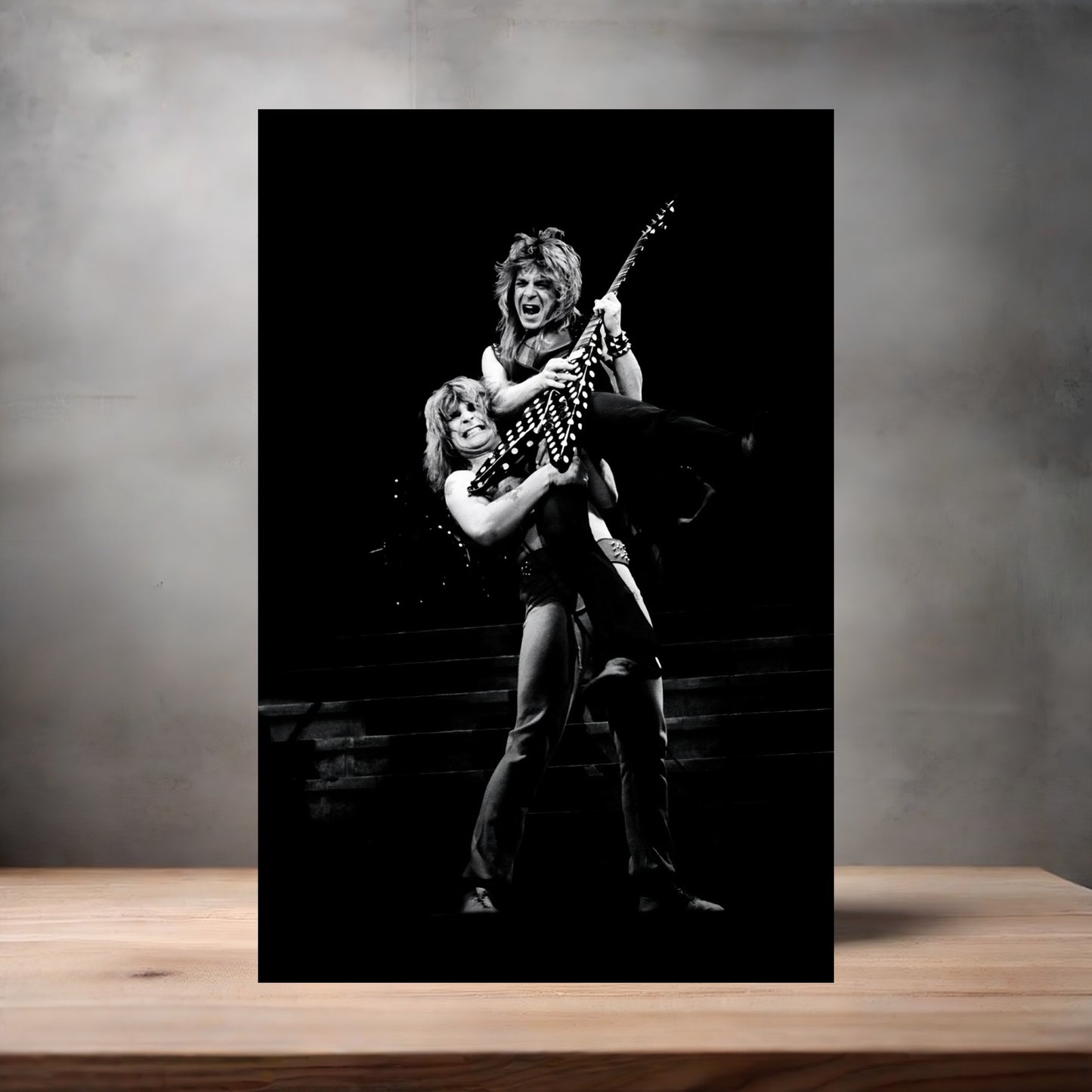 Ozzy Osbourne black and white poster on aluminum print. Multiple sizes available