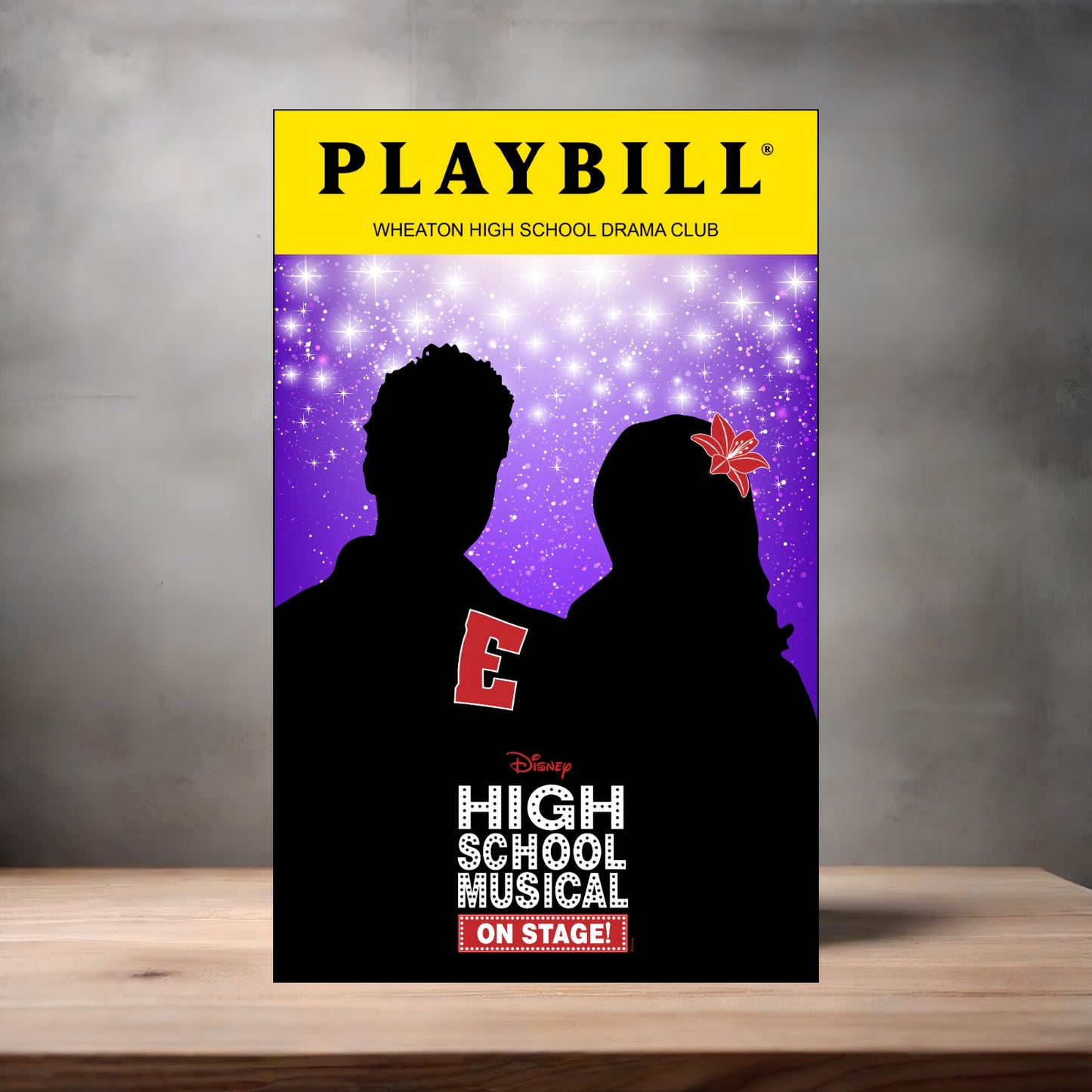 Playbill High School Musical poster on aluminum print. Multiple sizes available
