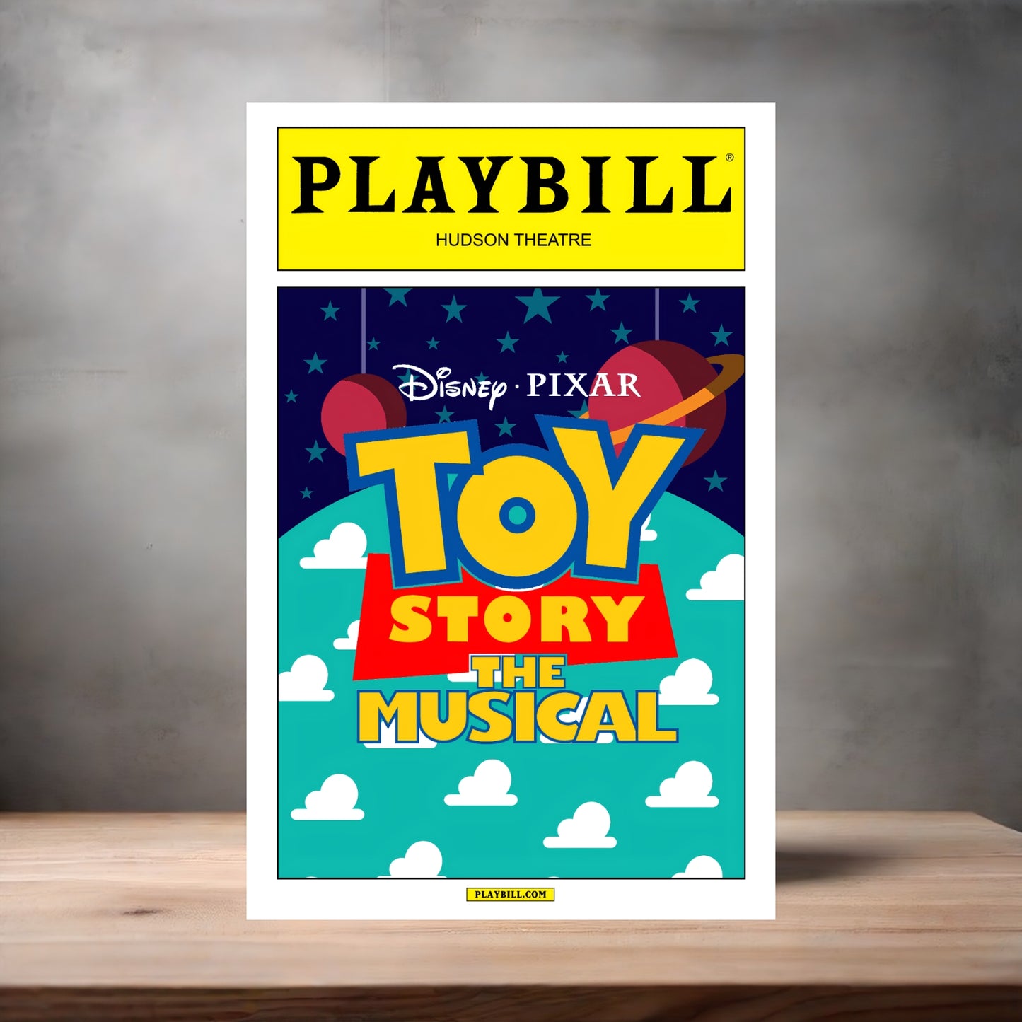 Playbill Toy Story poster on aluminum print. Multiple sizes available