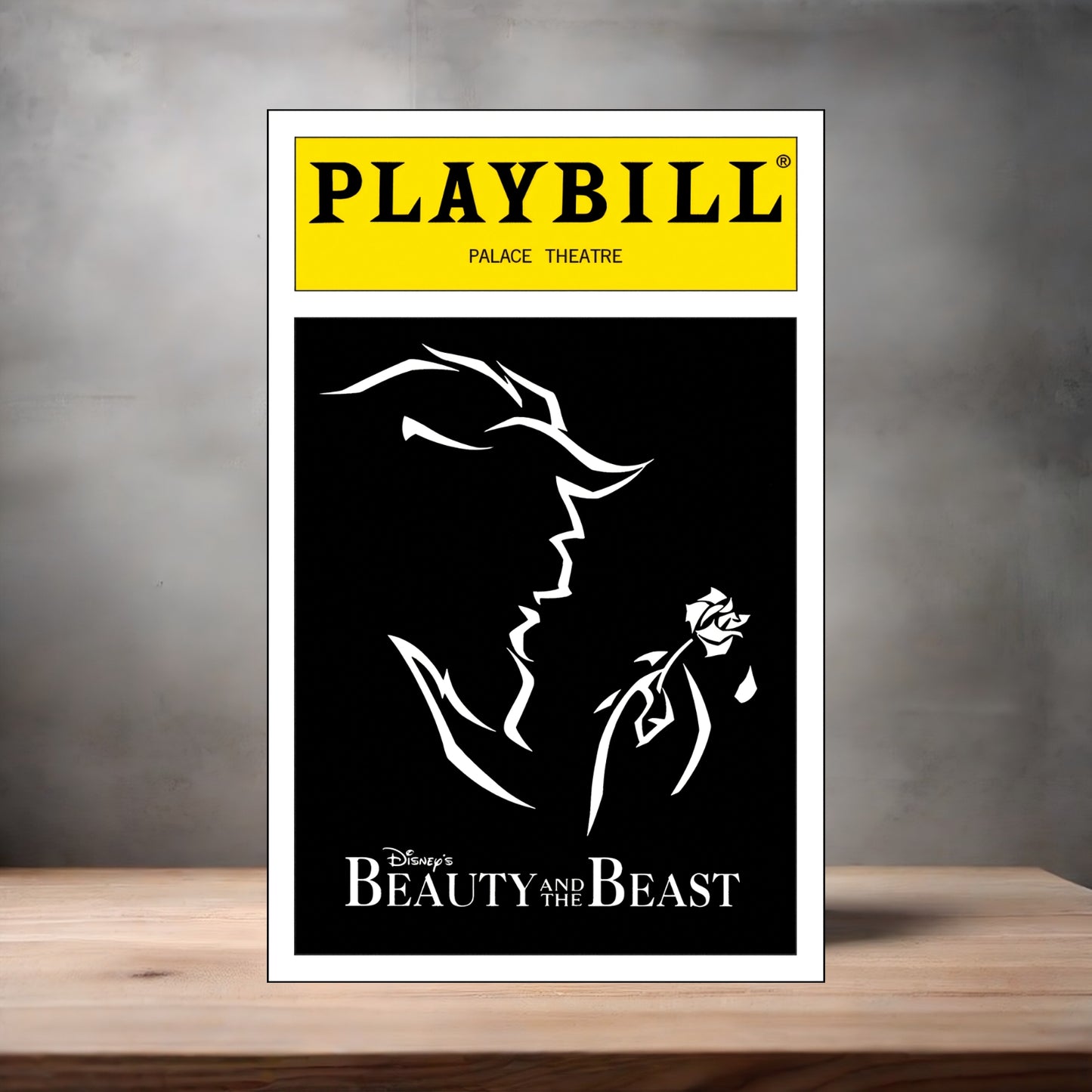 Playbill Beauty and the Beast poster on aluminum print. Multiple sizes available