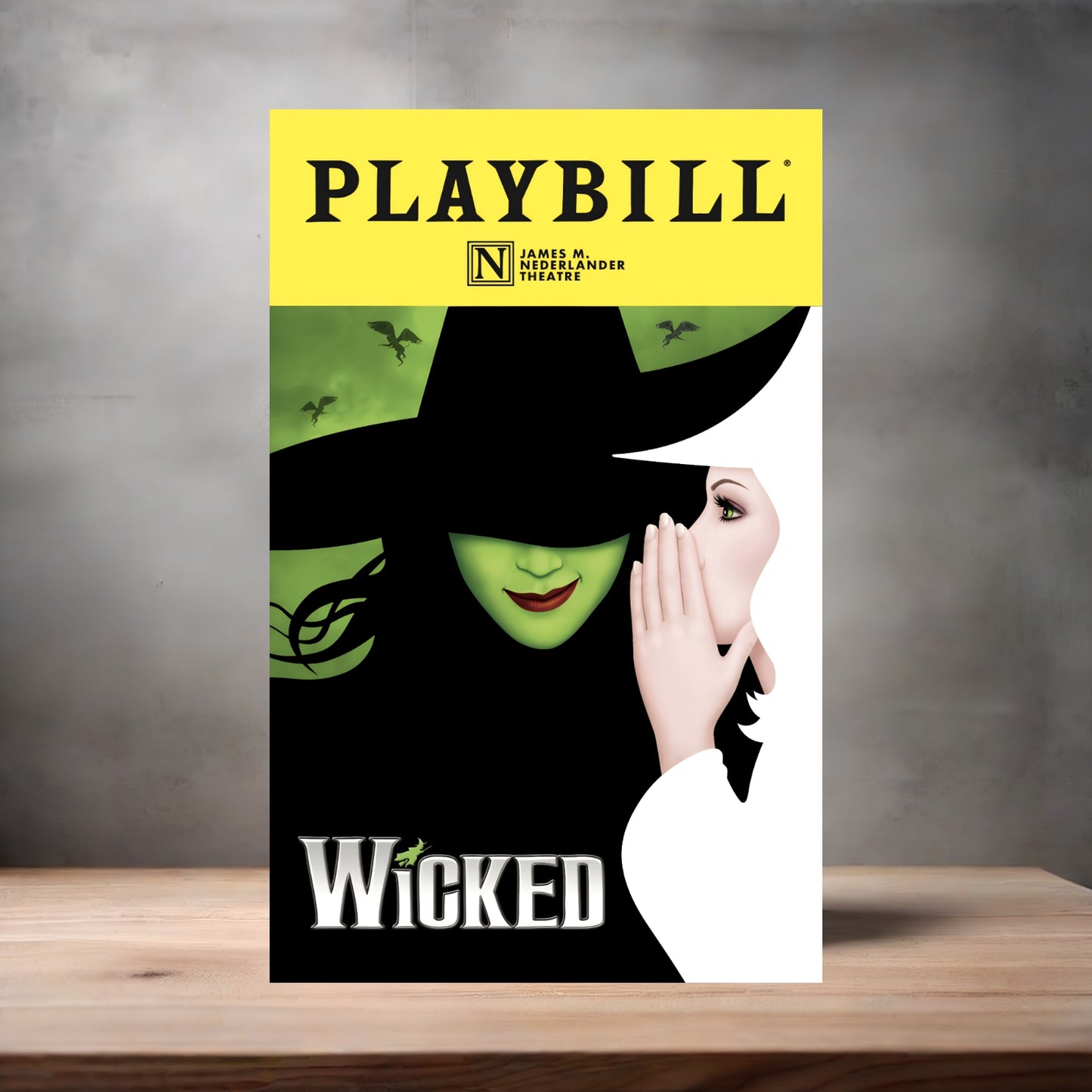 Playbill Wicked poster on aluminum print. Multiple sizes available