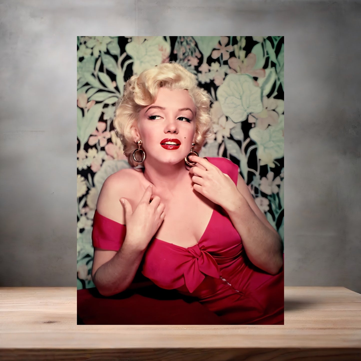 Marilyn Monroe flower poster on aluminum print. Multiple sizes available