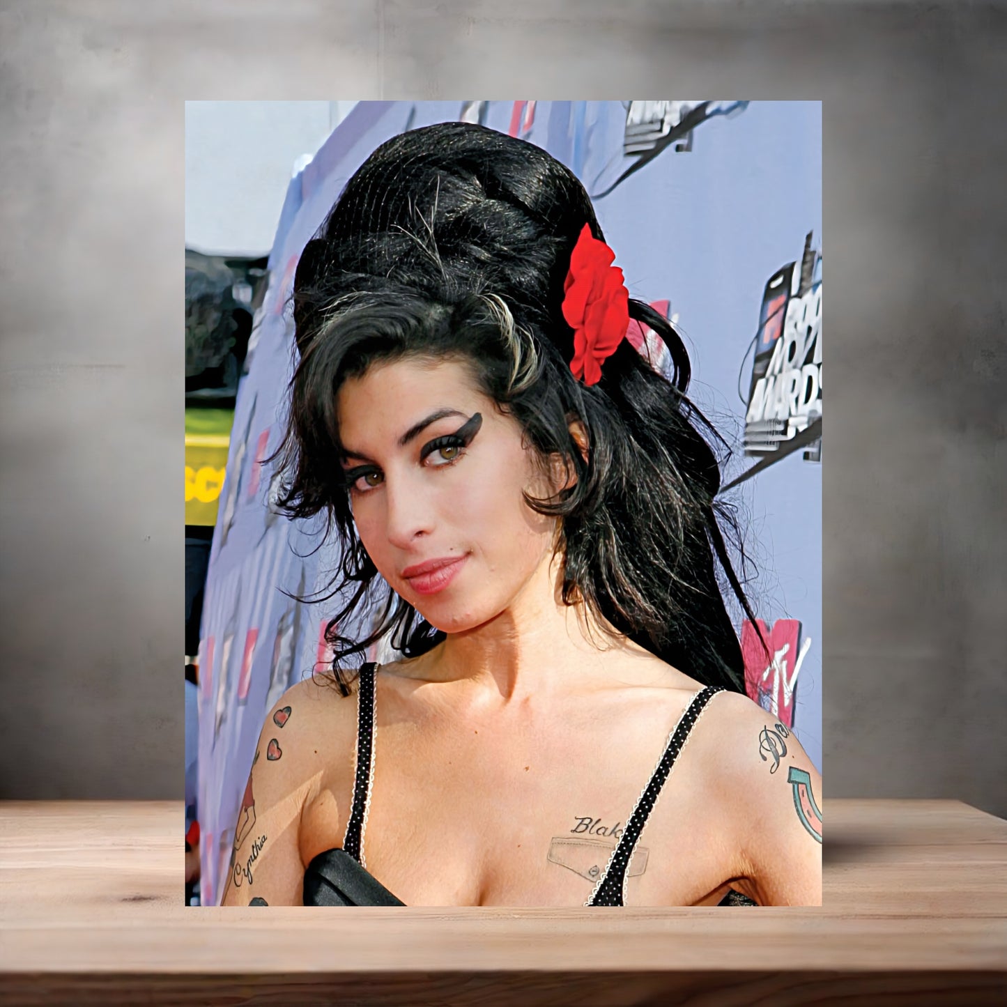 Amy Winehouse v3 poster on aluminum print. Multiple sizes available