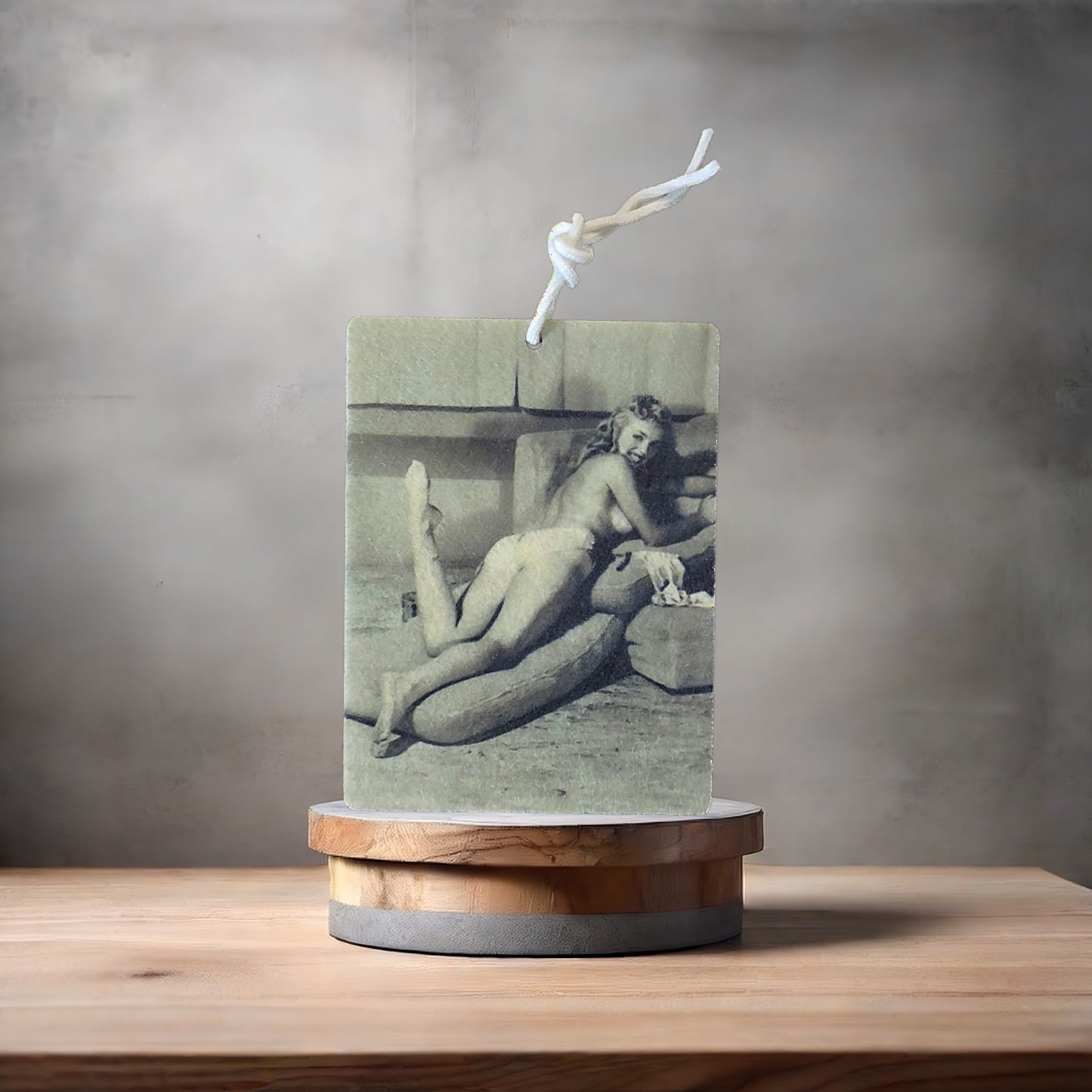 Marilyn Monroe black and white mature photo on car air freshener. Many scents to choose from