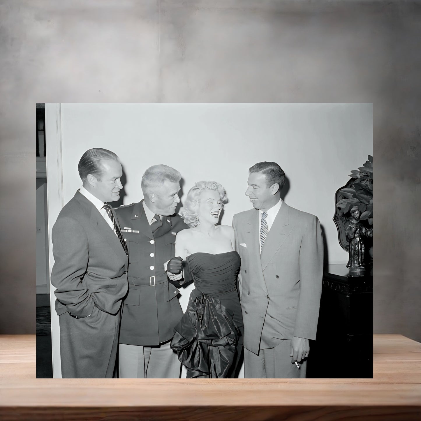Marilyn Monroe , Bob Hope and Joe DiMaggio poster on aluminum print. Multiple sizes available