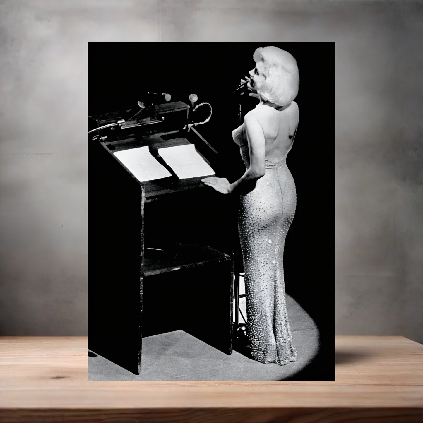 Marilyn Monroe Happy Birthday Kennedy poster on aluminum print. Multiple sizes available