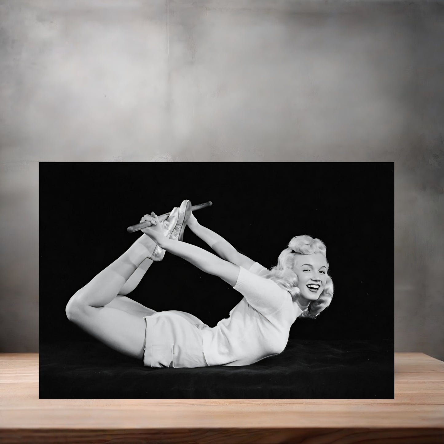 Marilyn Monroe exotic stretch poster on aluminum print. Multiple sizes available