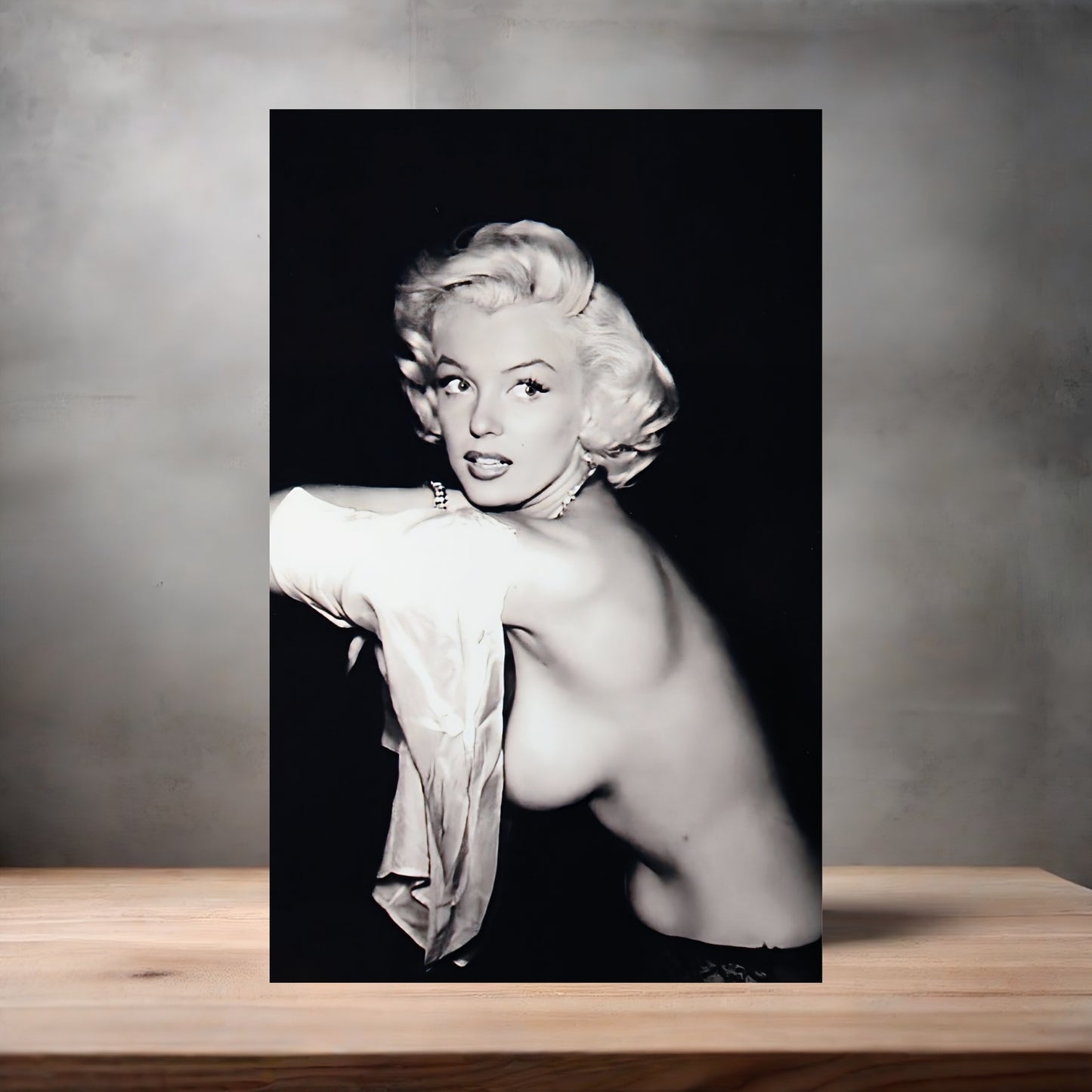 Adult Marilyn Monroe topless poster on aluminum print. Multiple sizes available