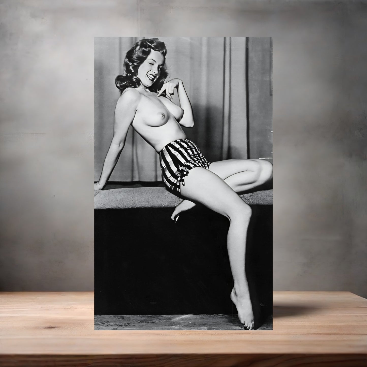 Adult Marilyn Monroe posing poster on aluminum print. Multiple sizes available