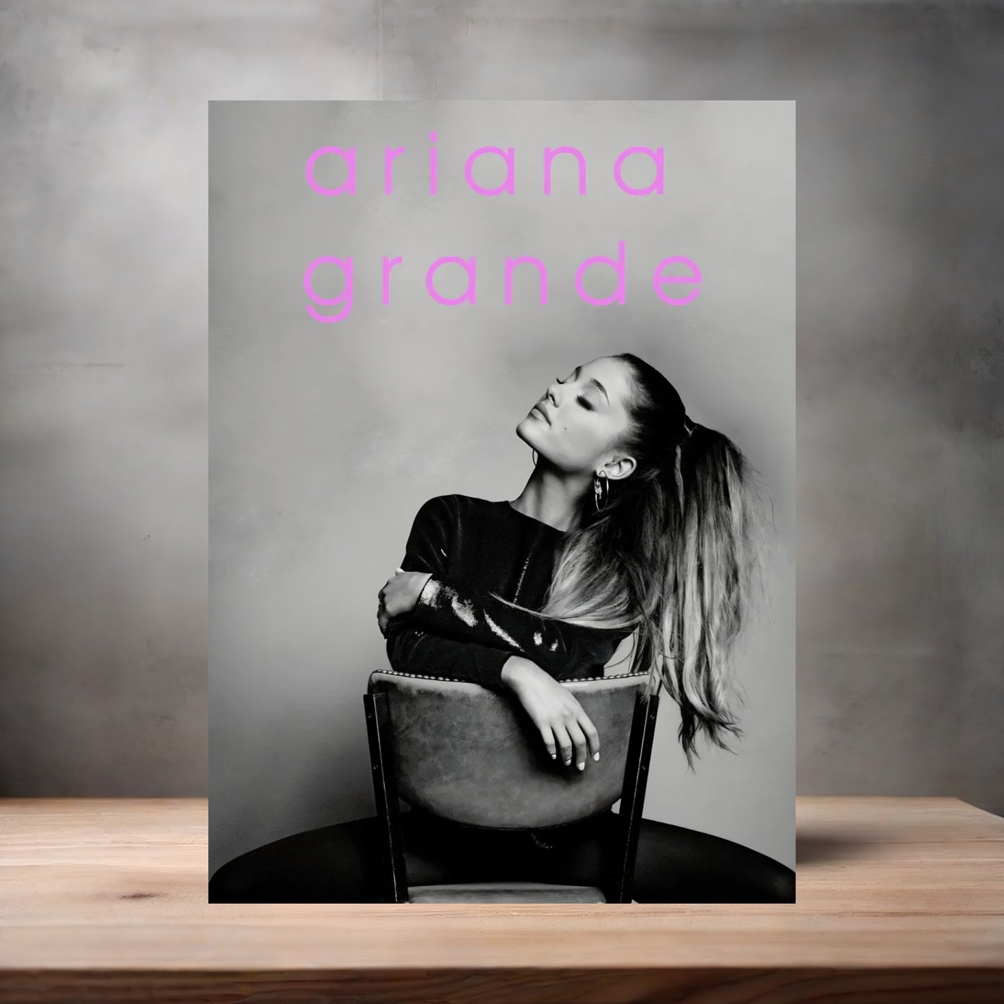 Ariana Grande v8 poster on aluminum print. Multiple sizes available