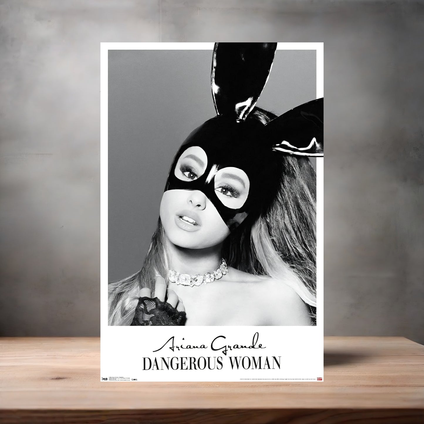 Ariana Grande v4 poster on aluminum print. Multiple sizes available
