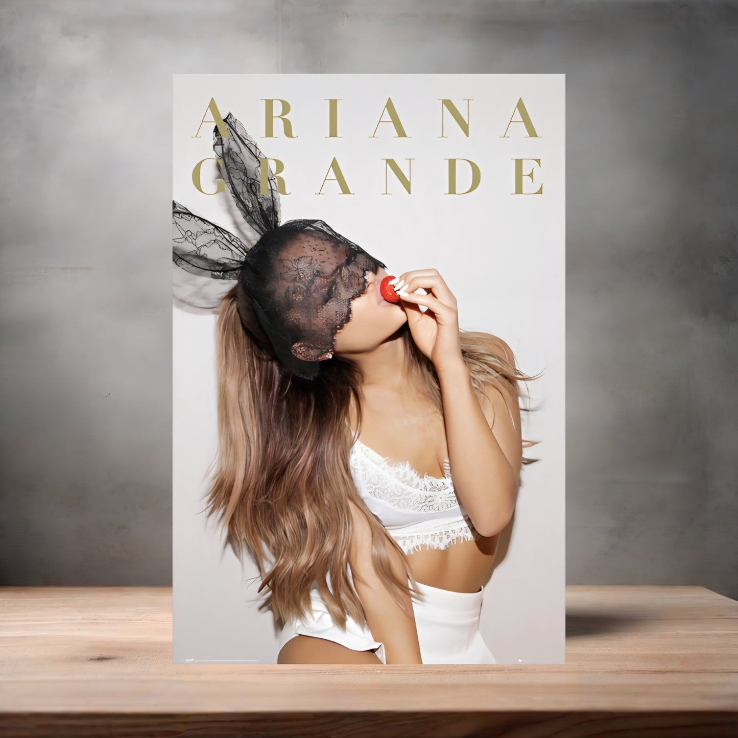Ariana Grande v2 poster on aluminum print. Multiple sizes available