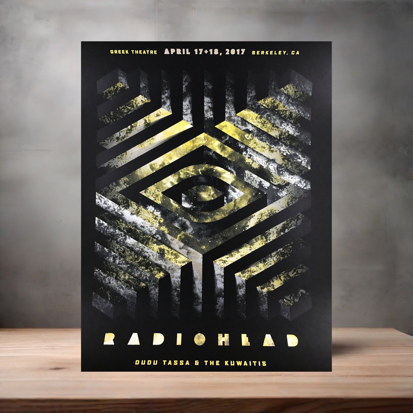 Radiohead Greek Theatre concert poster on aluminum print. Multiple sizes available