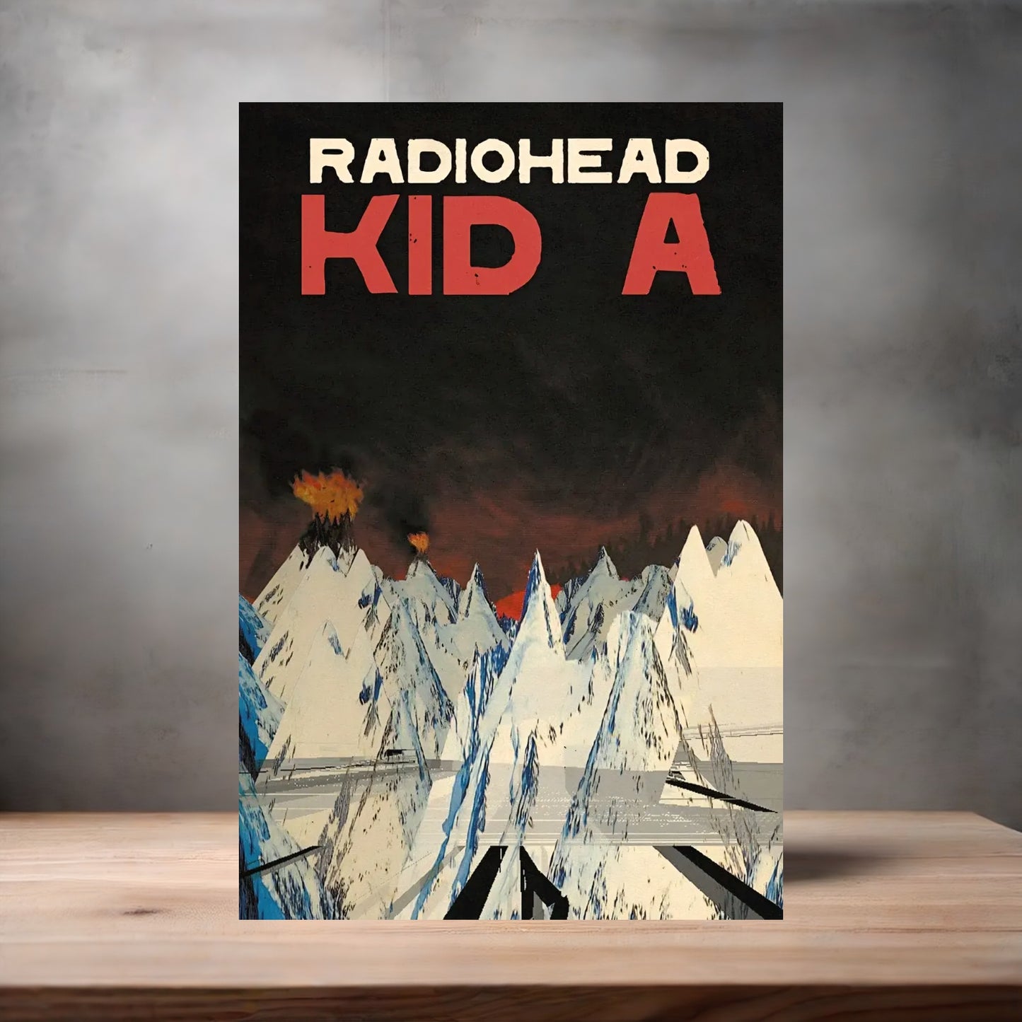 Radiohead Kid A poster on aluminum print. Multiple sizes available